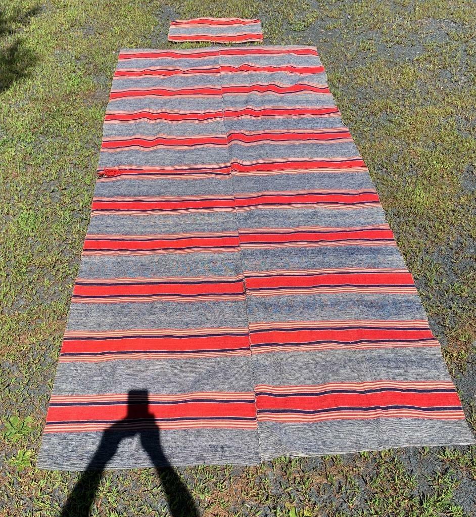 Antique Norwegian Handwoven Coverlet Tapestry, 1800s