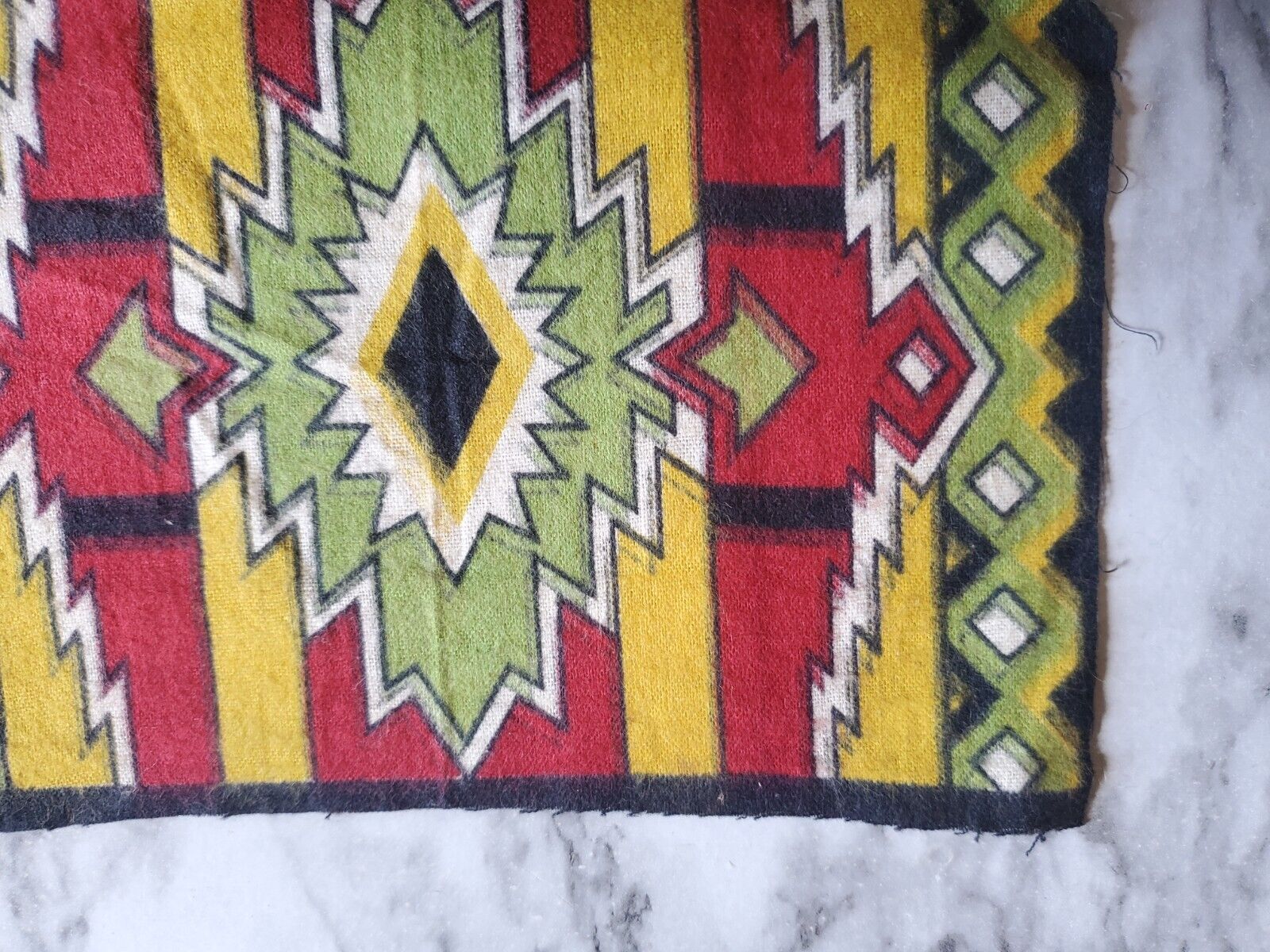 Antique 1900s Tobacco Felt Mini Rug 9"x6