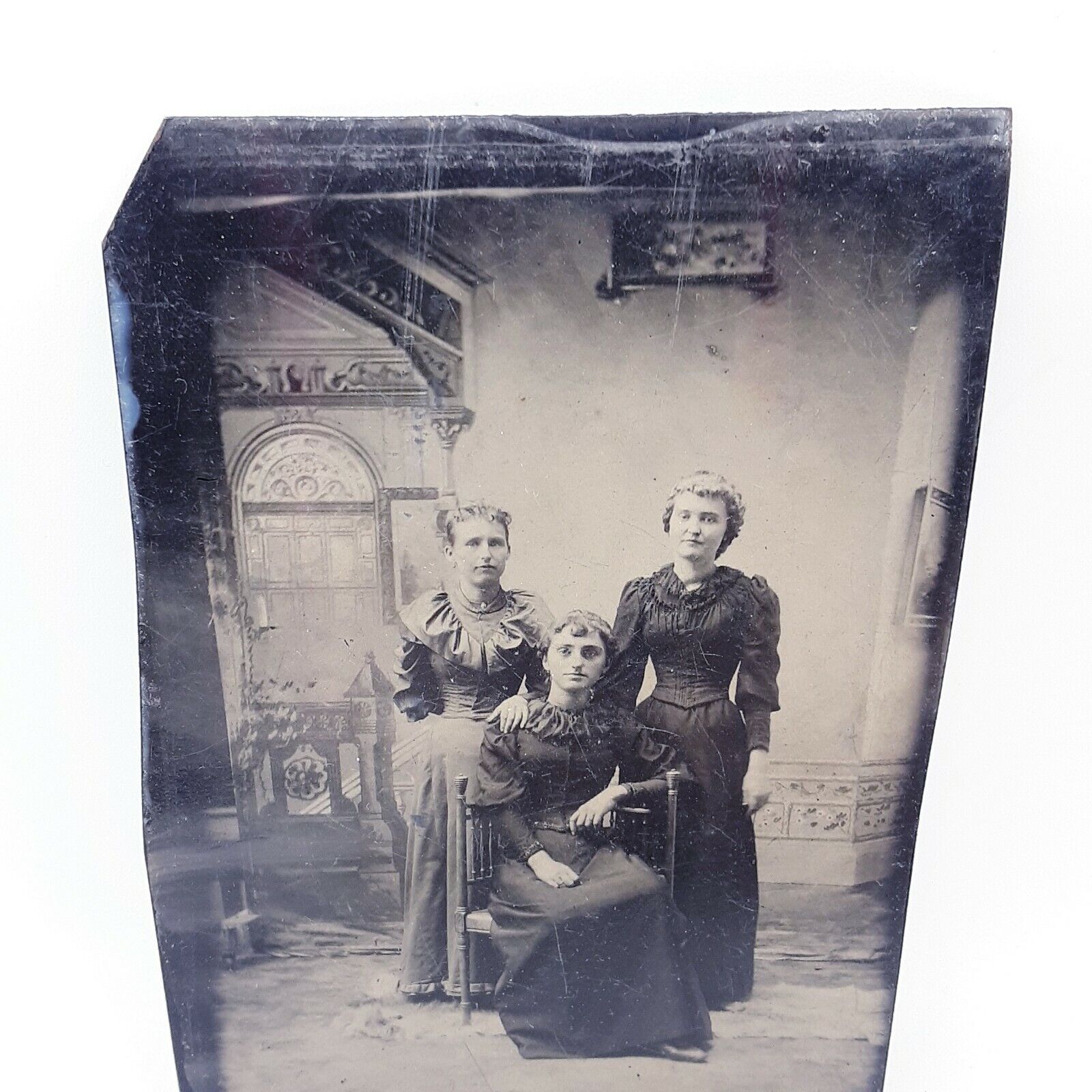 Victorian Tintype Photograph of Three Women