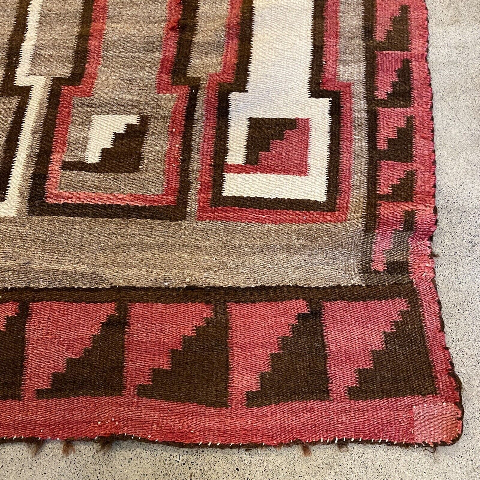 Large 1800s-1900s Navajo Rug with Crosses