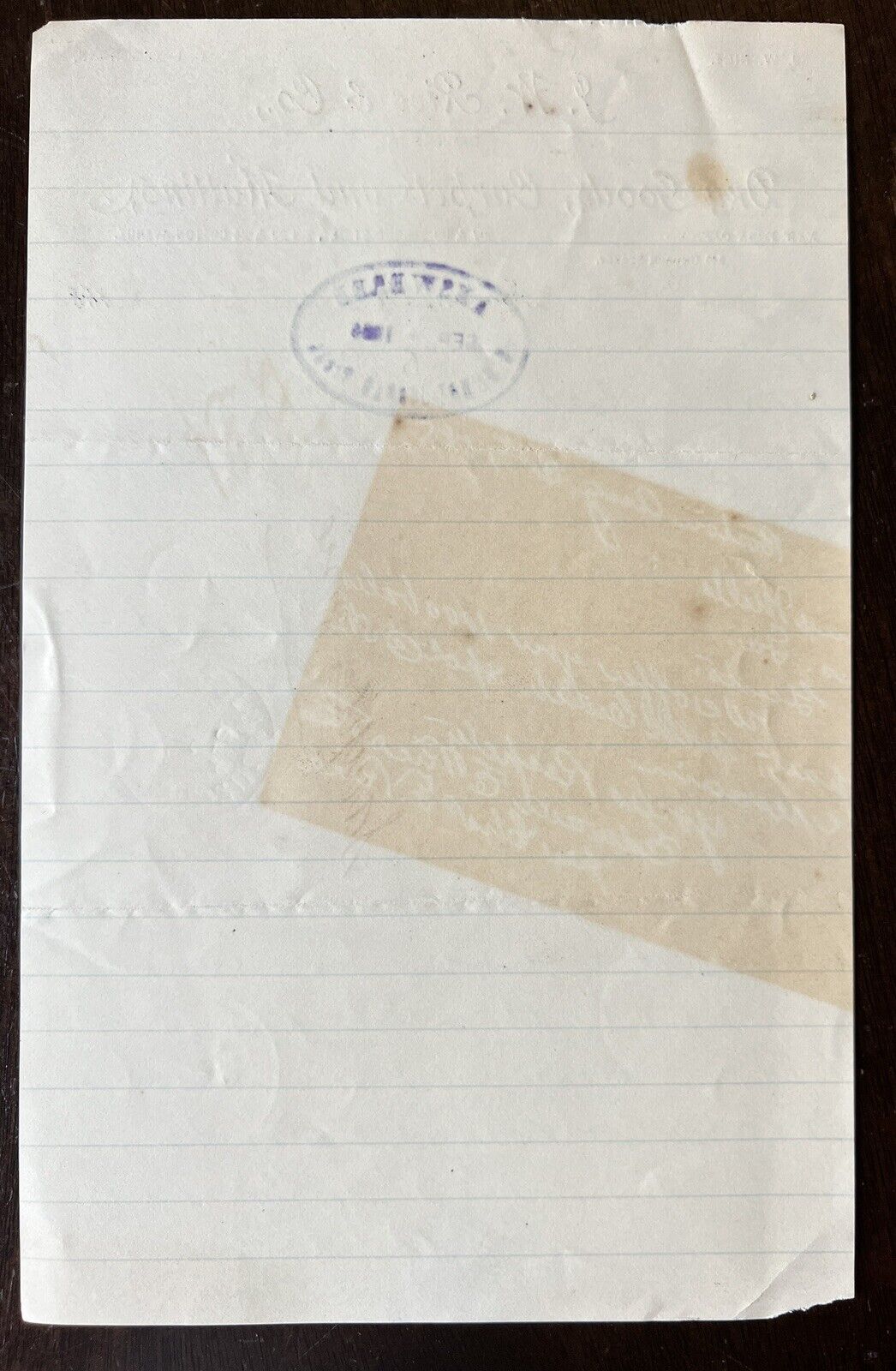 1885 J.W. Rice Antique Letterhead from New York