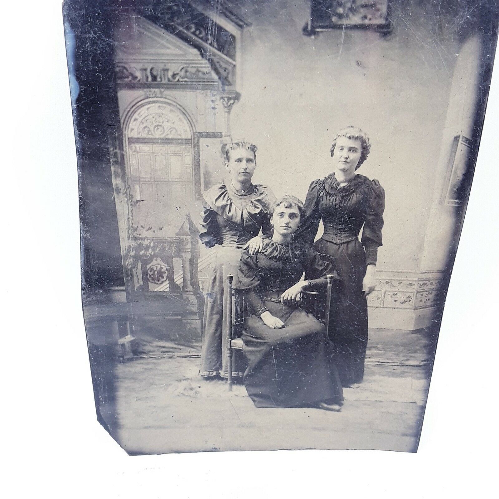 Victorian Tintype Photograph of Three Women