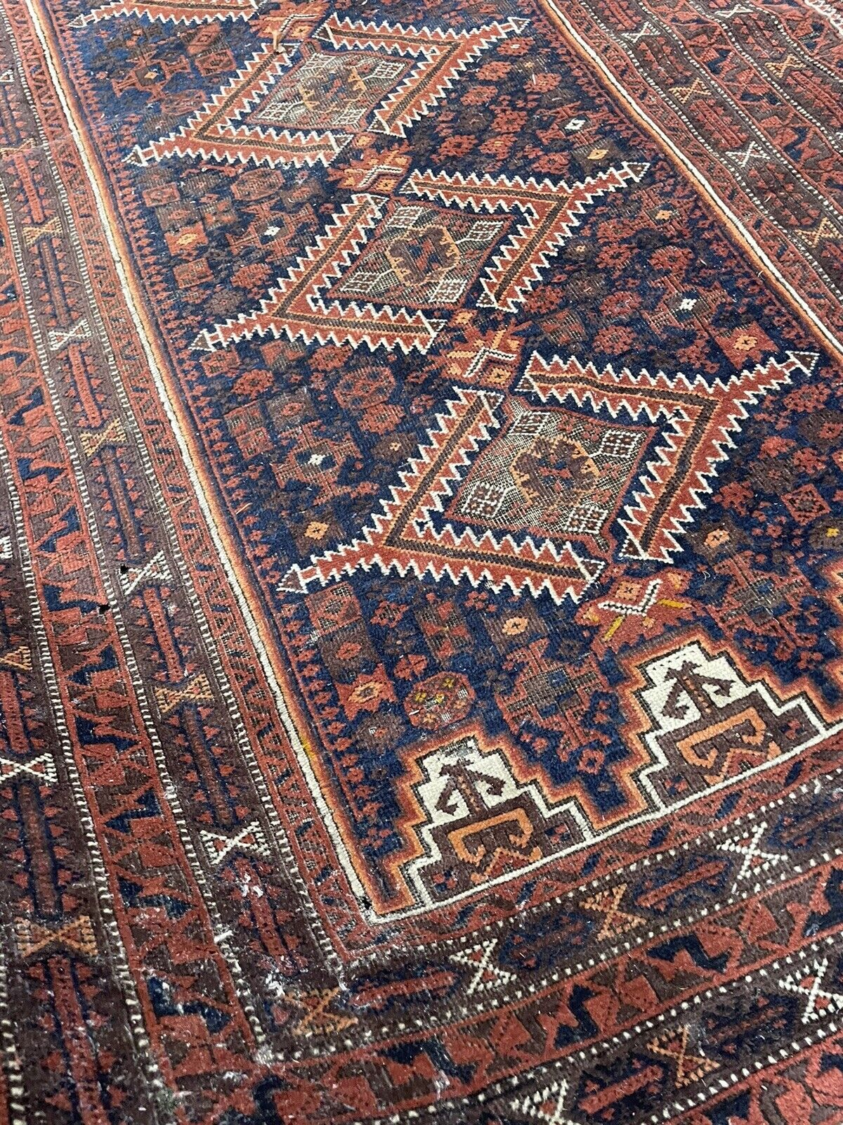 Vintage 1900s Belouch Tribal Rug - 42”x78”