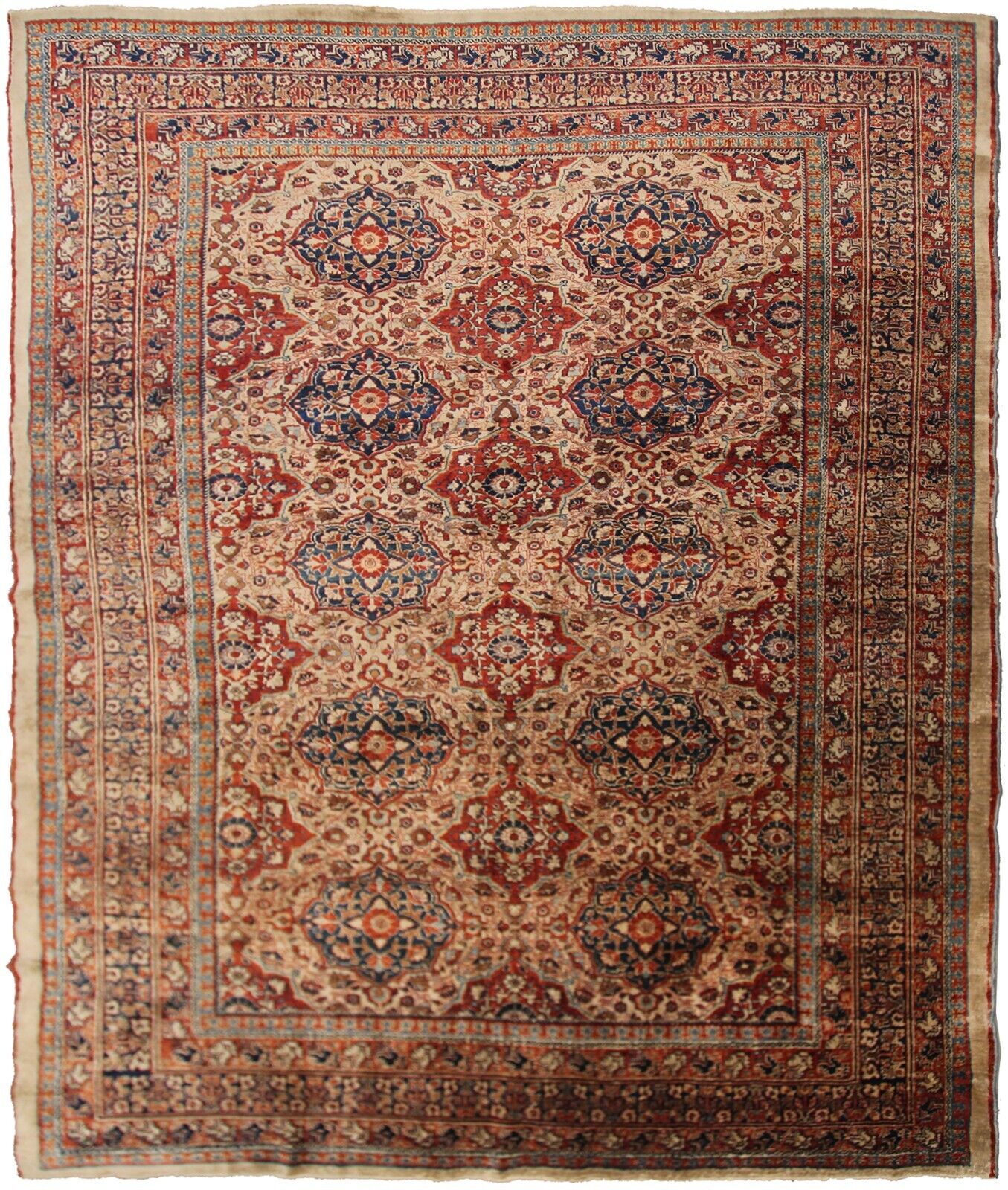 Rare Mid 1800s Silk Tapestry Rug 5x6 ft