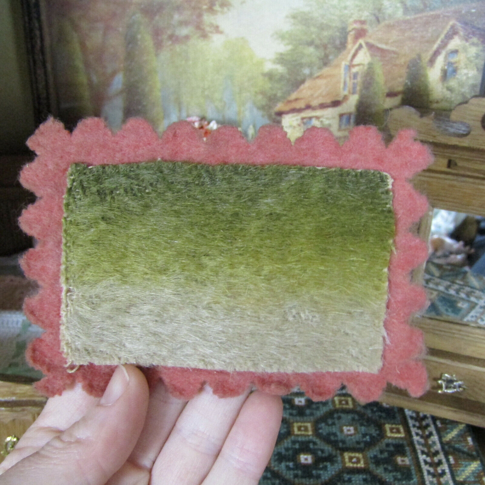 Victorian Antique Dollhouse Faux Bear Rug