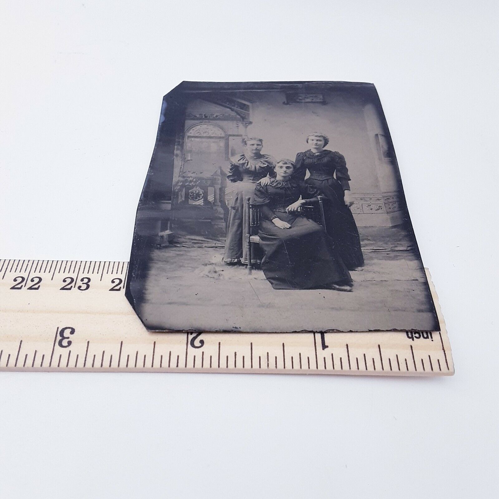 Victorian Tintype Photograph of Three Women