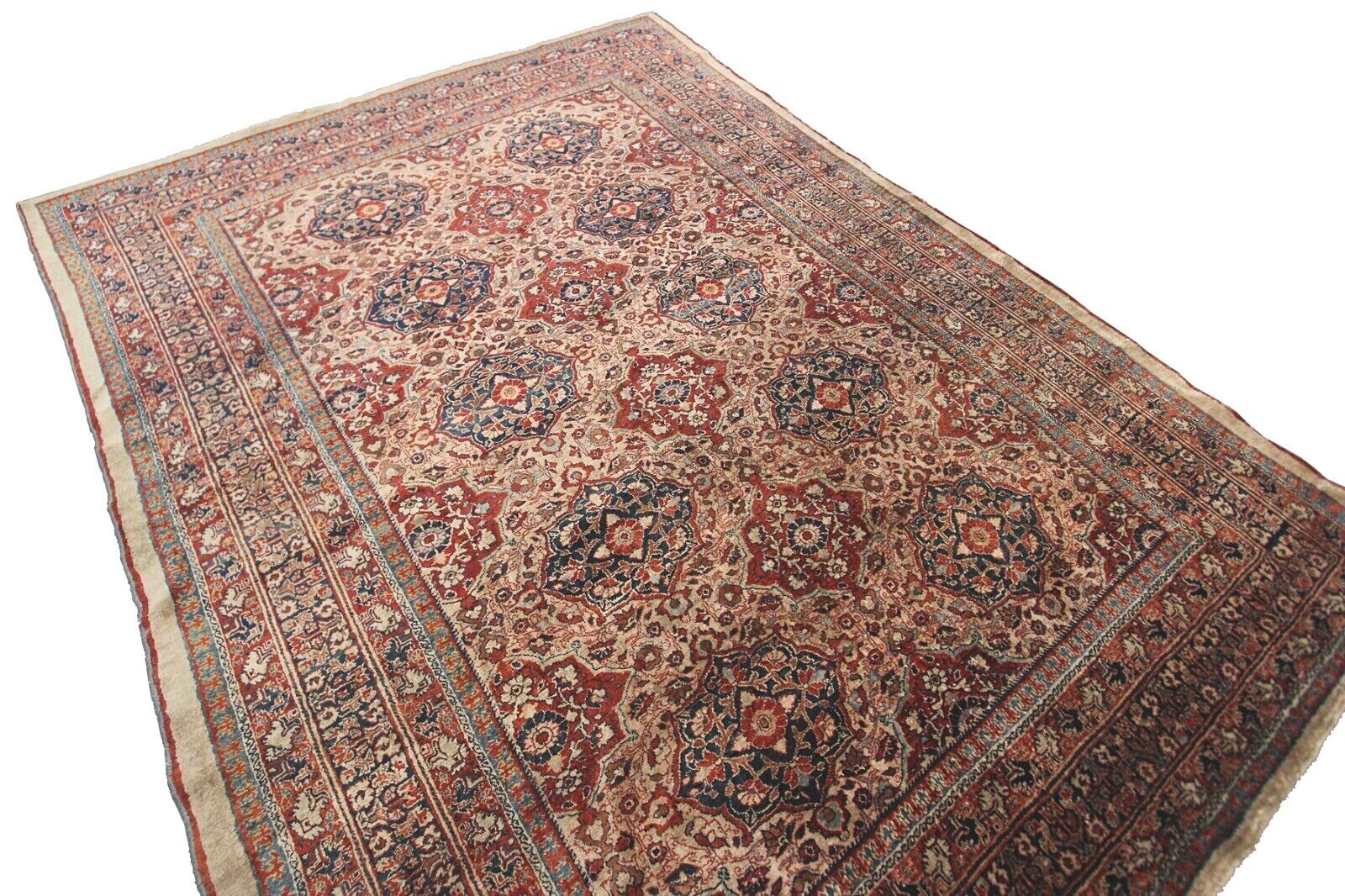 Rare Mid 1800s Silk Tapestry Rug 5x6 ft