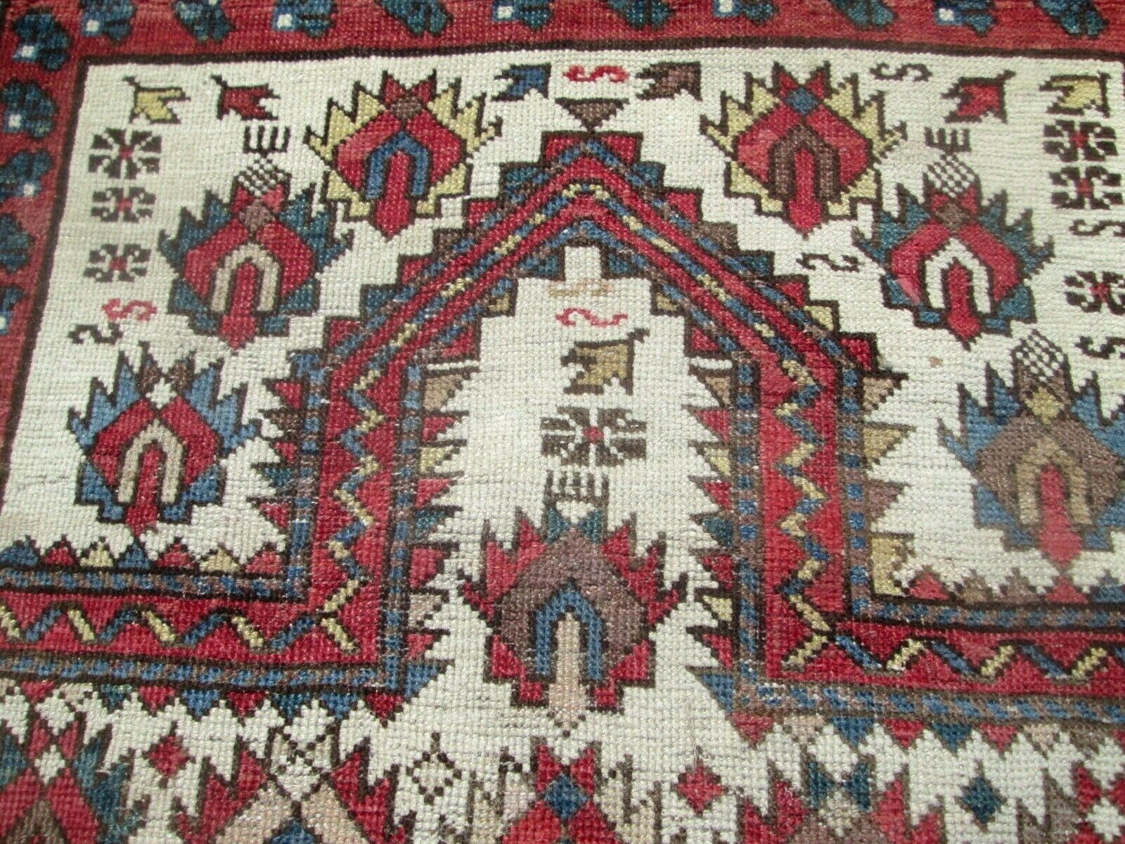 Caucasian Shirvan Prayer Rug, Ivory Field, 1800s
