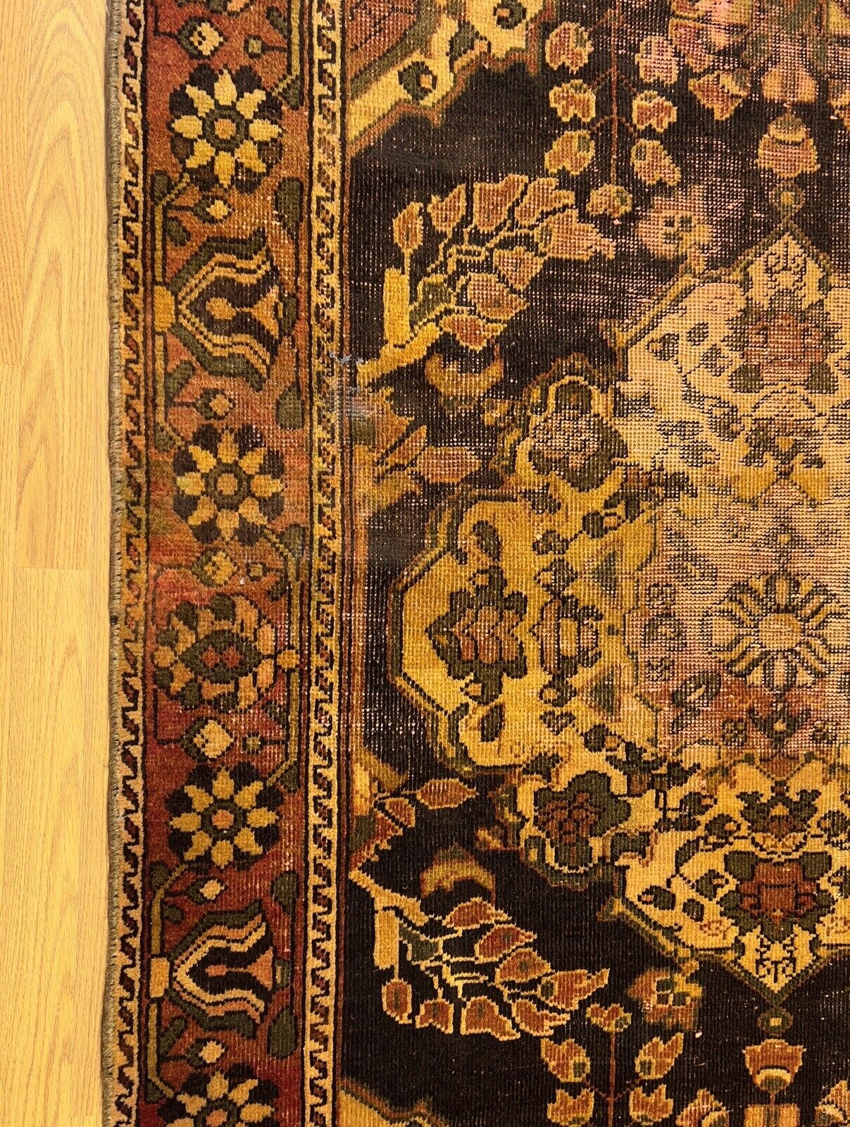 Vintage Overdyed Malayer Wool Rug, 4.5 x 6.7 ft