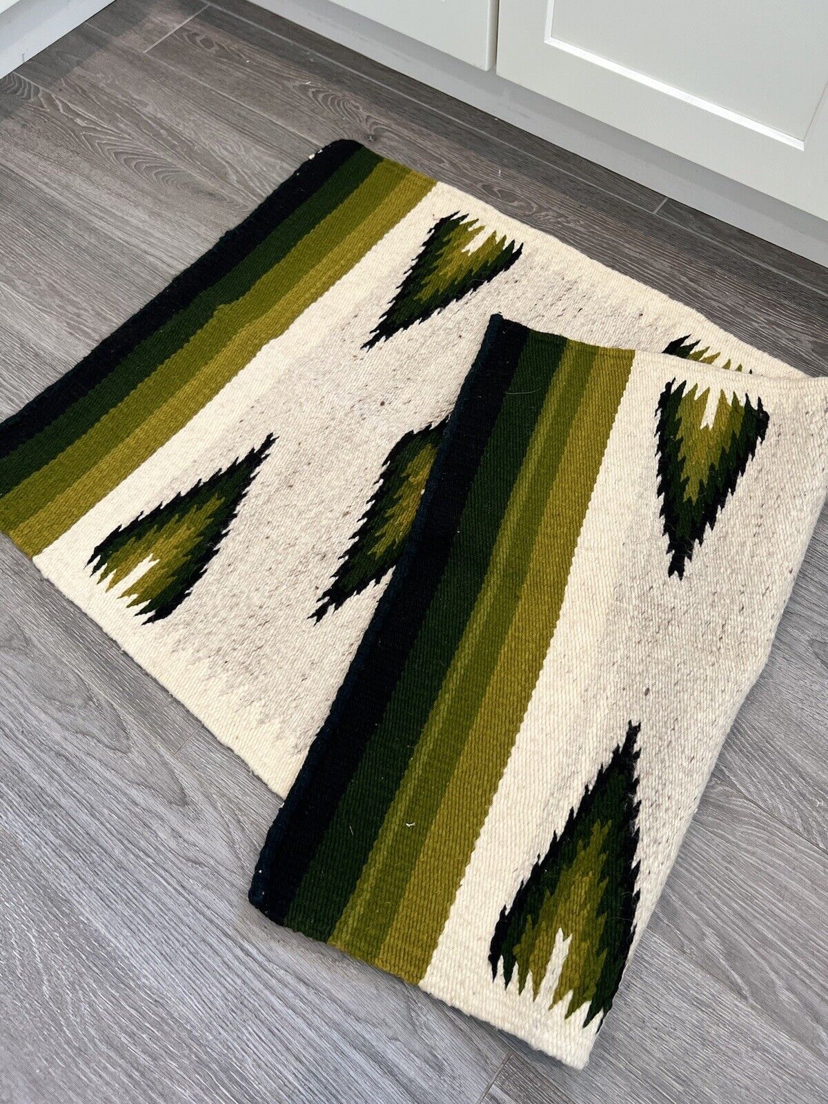 Vintage 1900s Handmade Wool Rug, Unique Design
