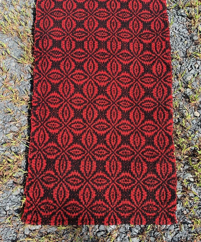 Antique 1800s Handwoven Wool Tapestry Coverlet