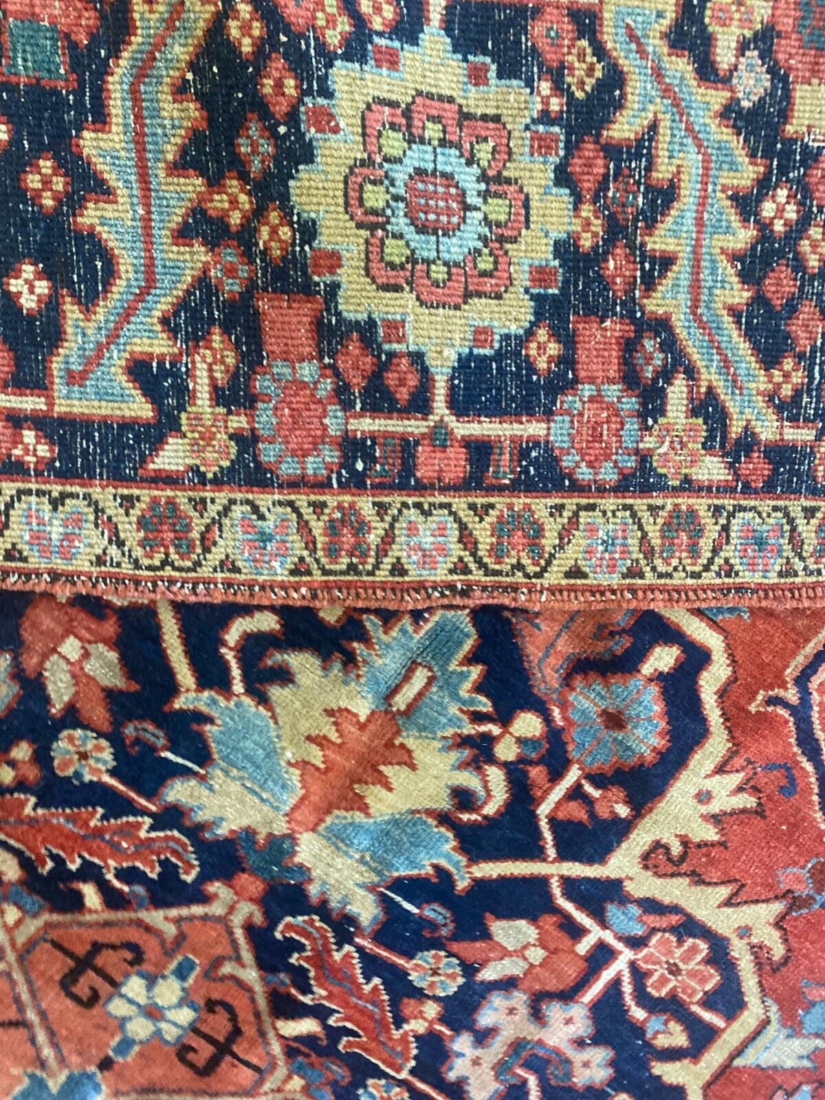 Unique 1900s Handmade Serapi Rug - 9x12