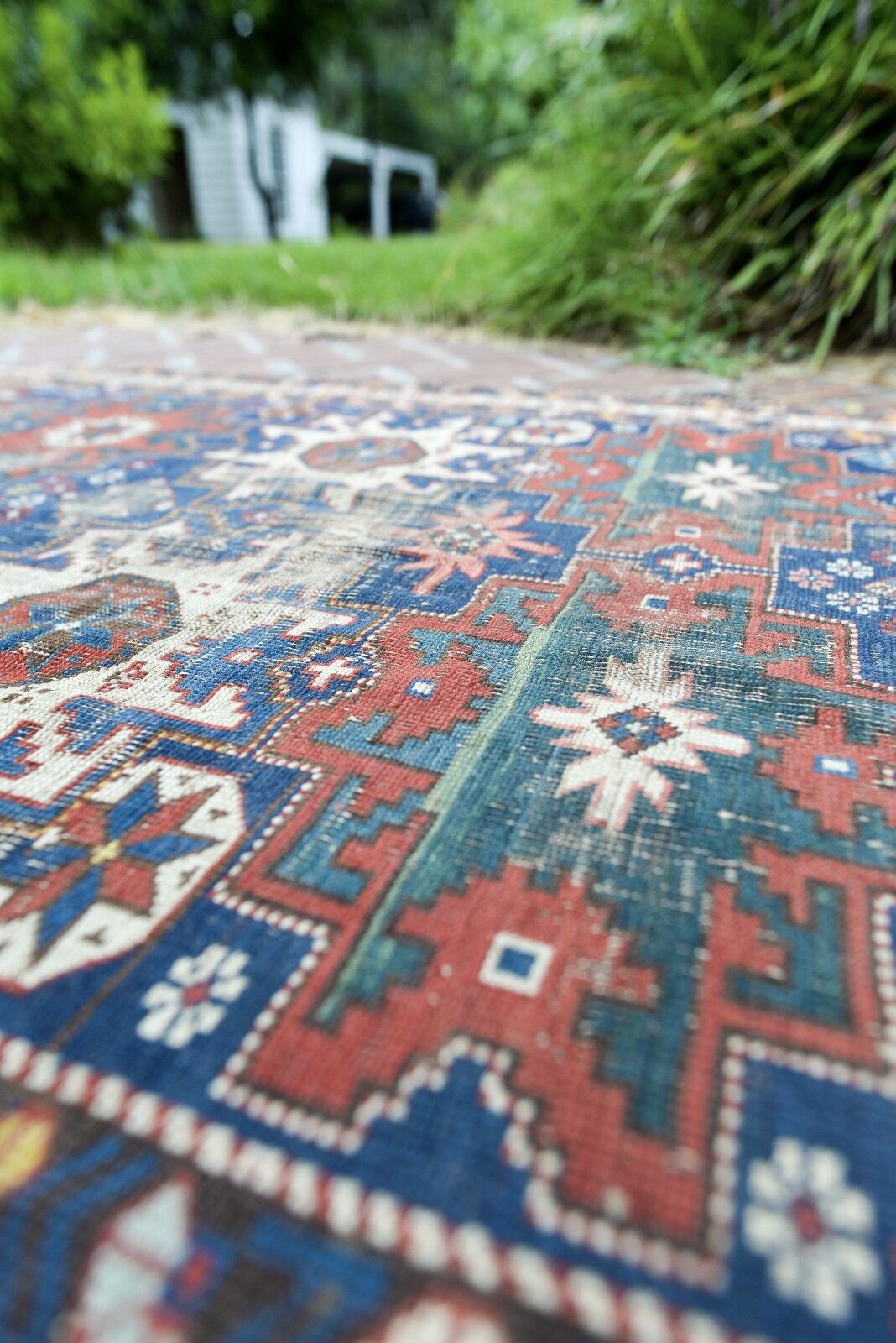 Mid 1800s Signed Shirvan Kazak Star Runner Rug
