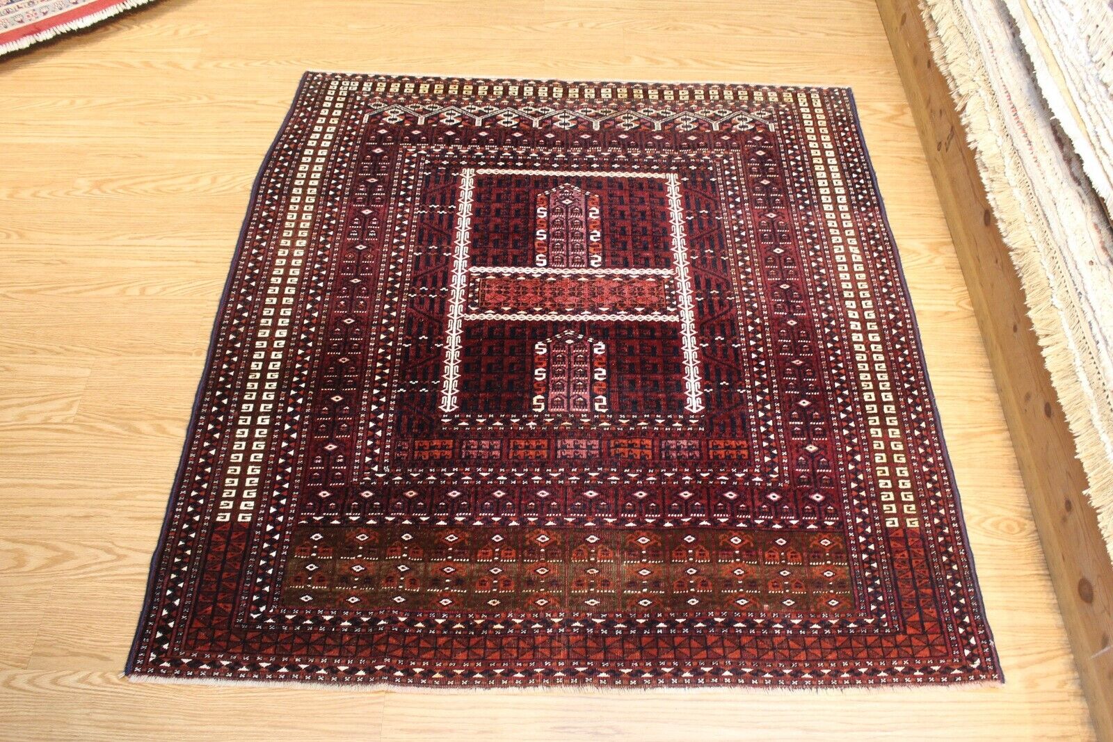 Antique Tekke Turkmen Tribal Rug 5x6 FT