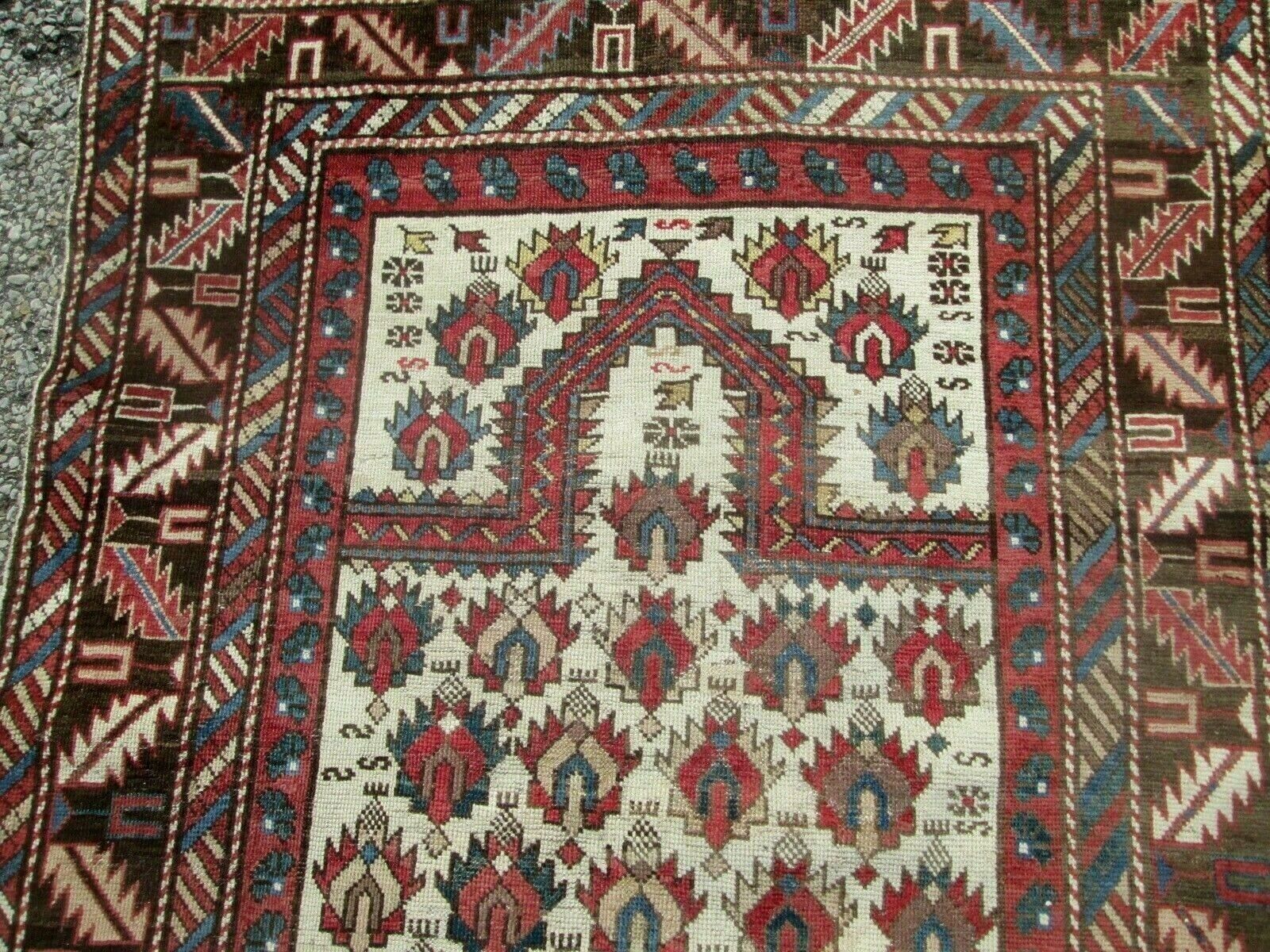 Caucasian Shirvan Prayer Rug, Ivory Field, 1800s