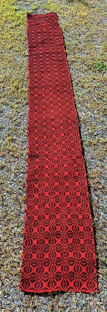 Antique 1800s Handwoven Wool Tapestry Coverlet