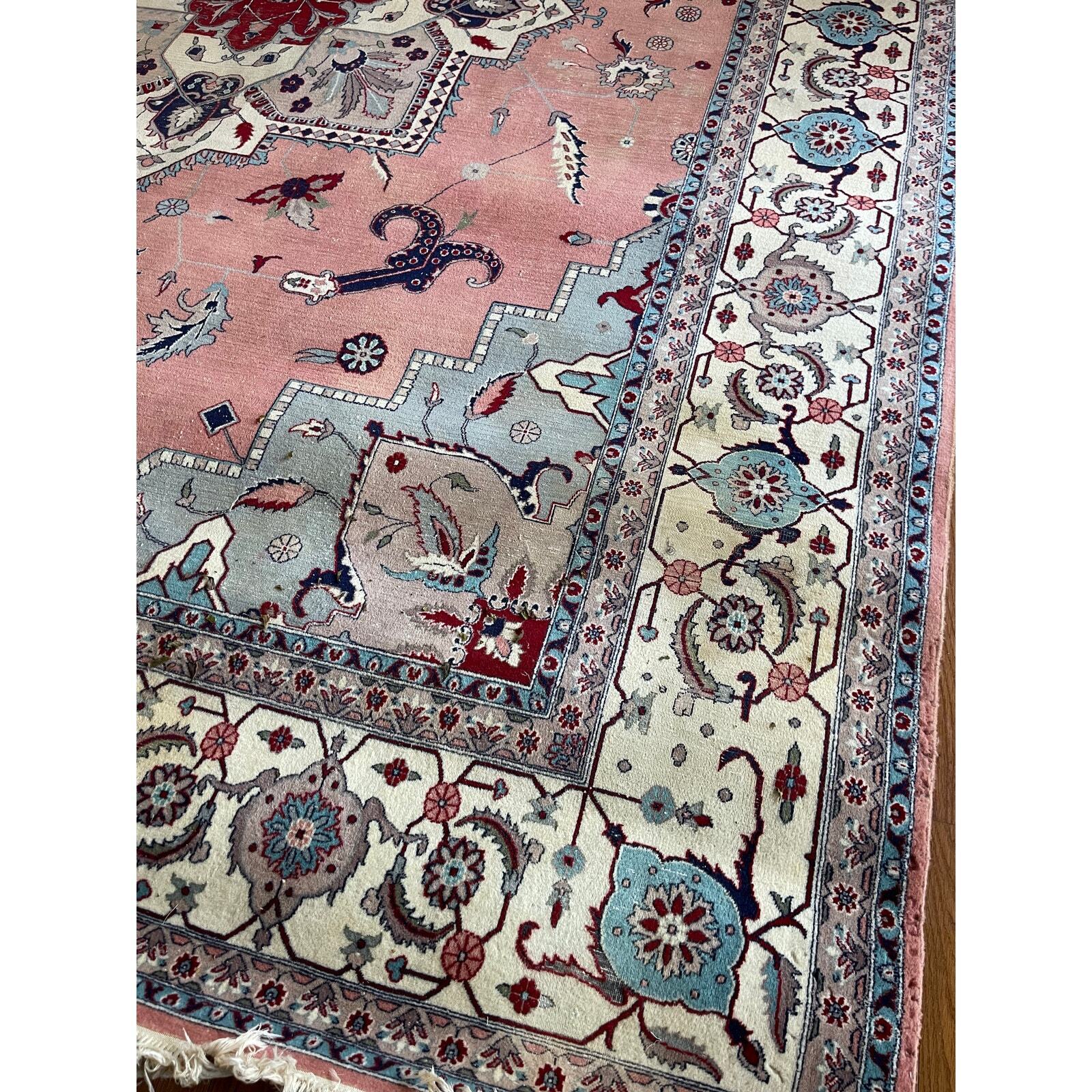 Early 1900s Hand Knotted Wool Rug, 12'9" x 9'1