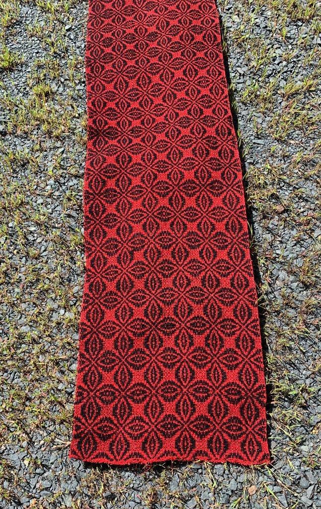 Antique 1800s Handwoven Wool Tapestry Coverlet