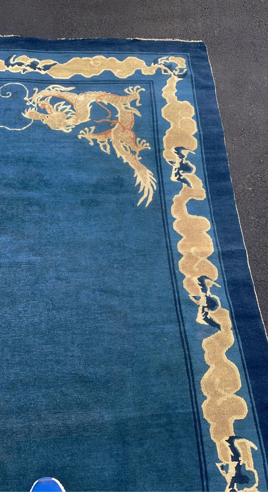 Early 1800s Chinese Imperial Ningxia Dragon Rug