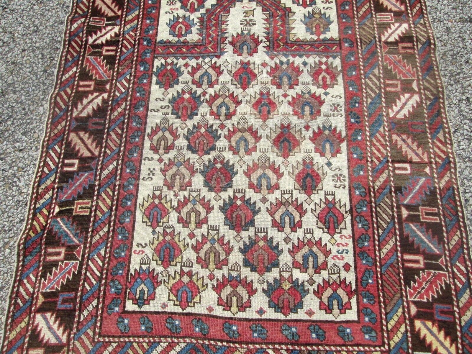 Caucasian Shirvan Prayer Rug, Ivory Field, 1800s