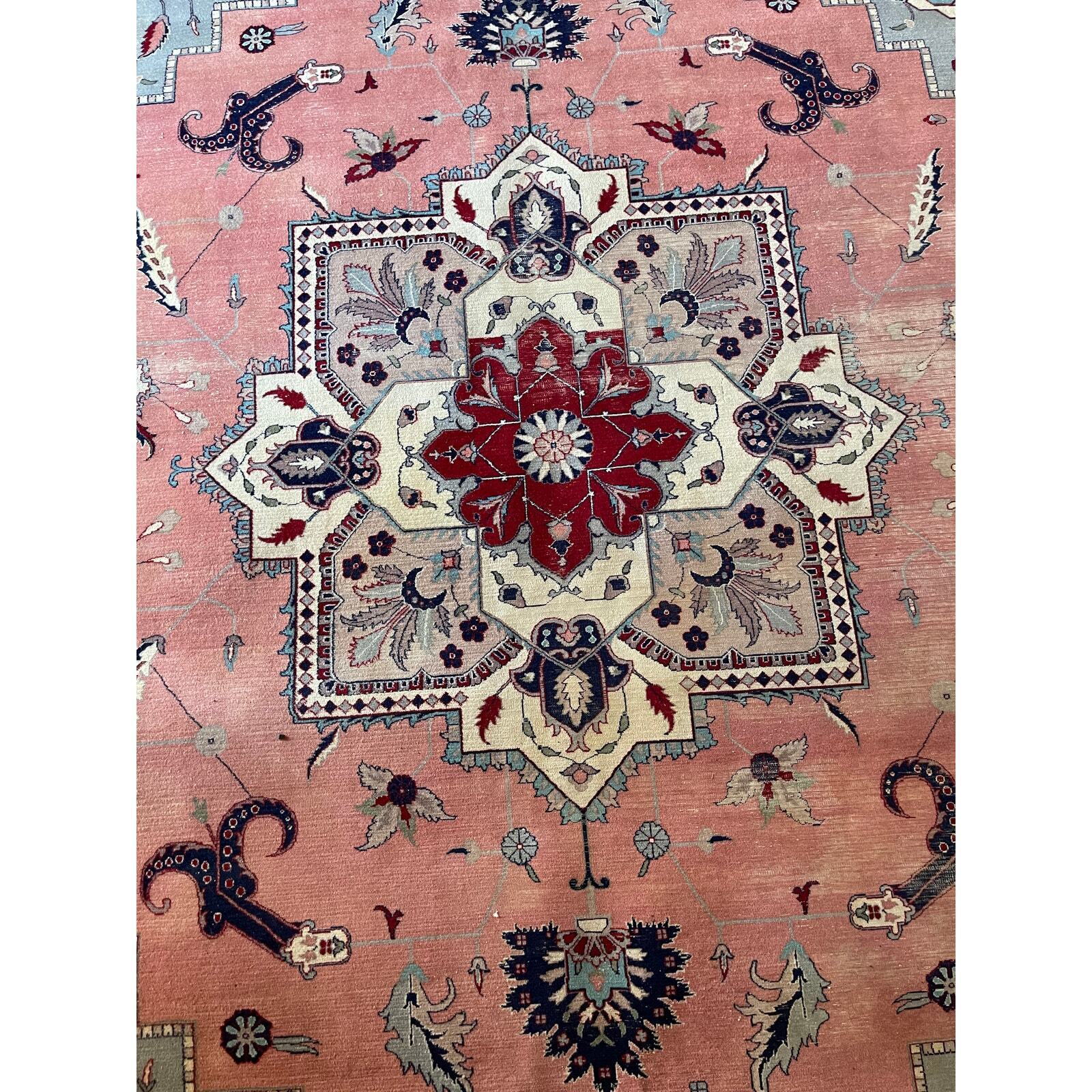 Early 1900s Hand Knotted Wool Rug, 12'9" x 9'1