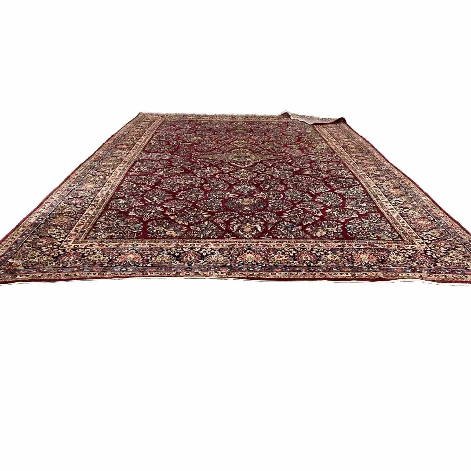 Stunning 1900s Antique Hand-Knotted Sarouk Rug
