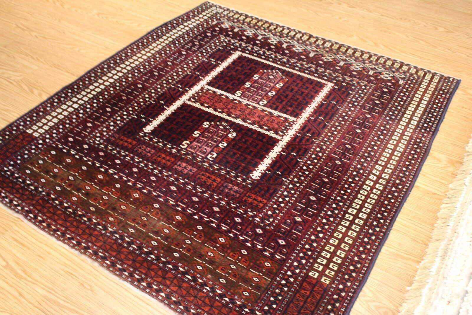 Antique Tekke Turkmen Tribal Rug 5x6 FT