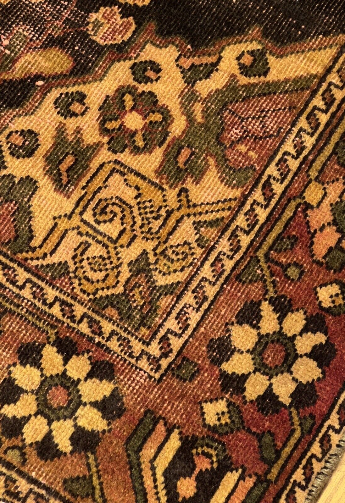 Vintage Overdyed Malayer Wool Rug, 4.5 x 6.7 ft