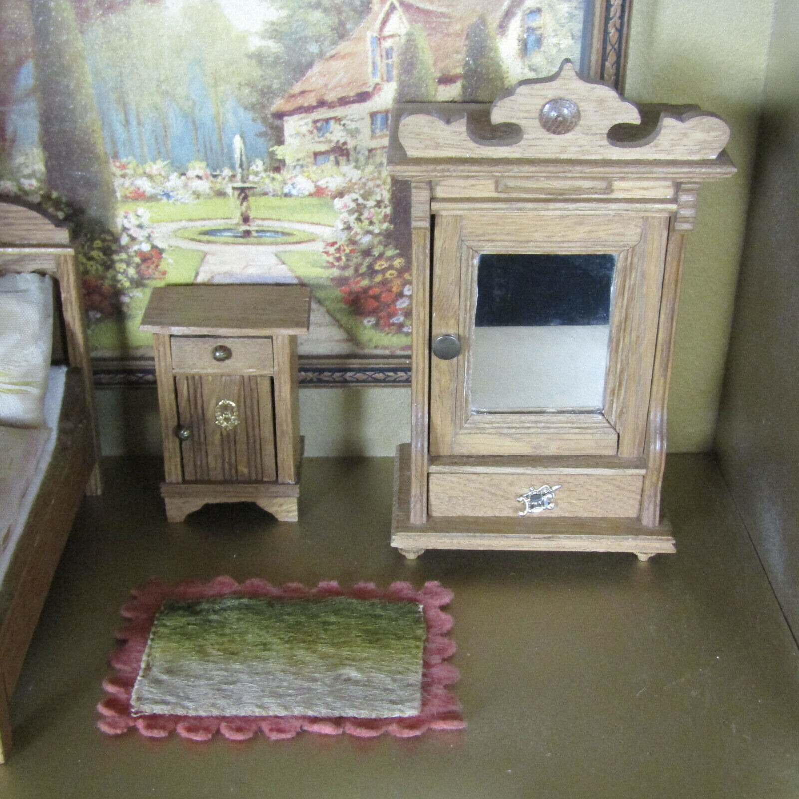 Victorian Antique Dollhouse Faux Bear Rug