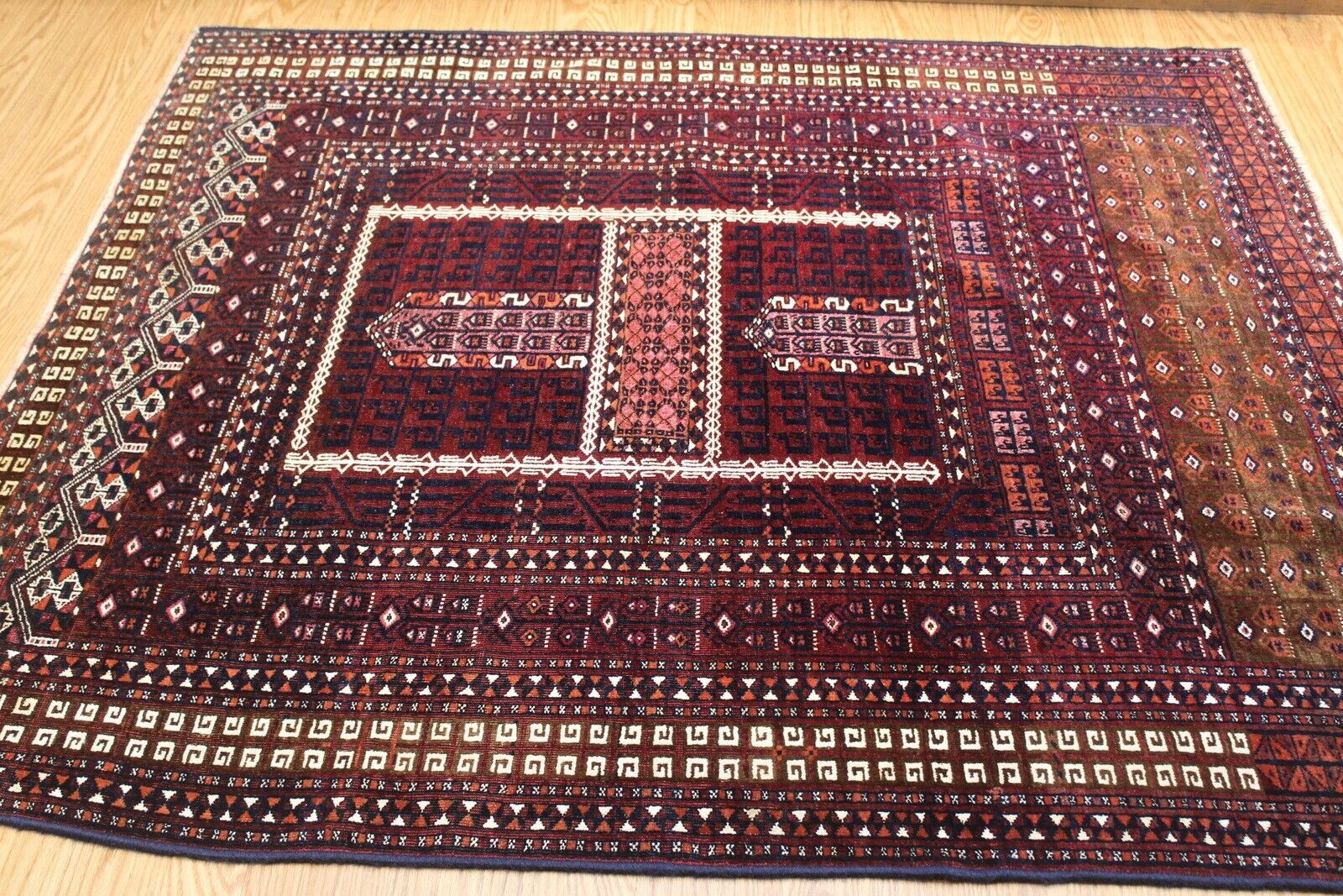 Antique Tekke Turkmen Tribal Rug 5x6 FT