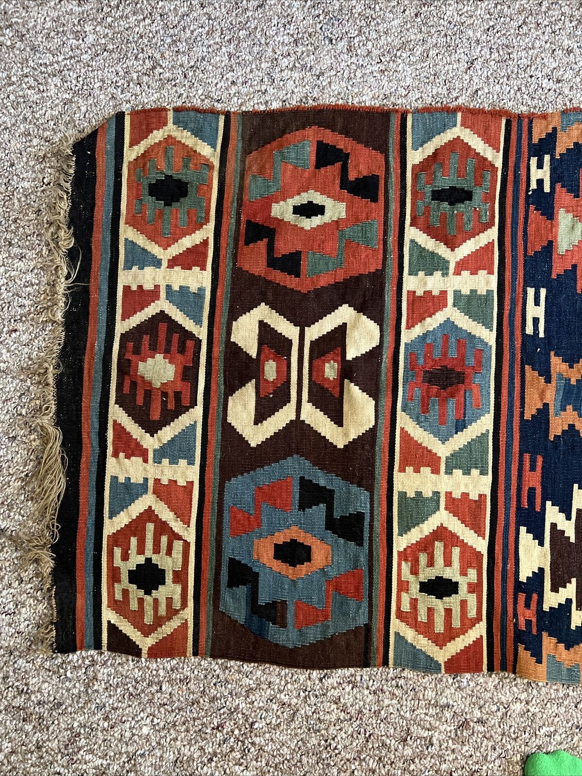 Handwoven Antique Kilim Rug - 132" x 30