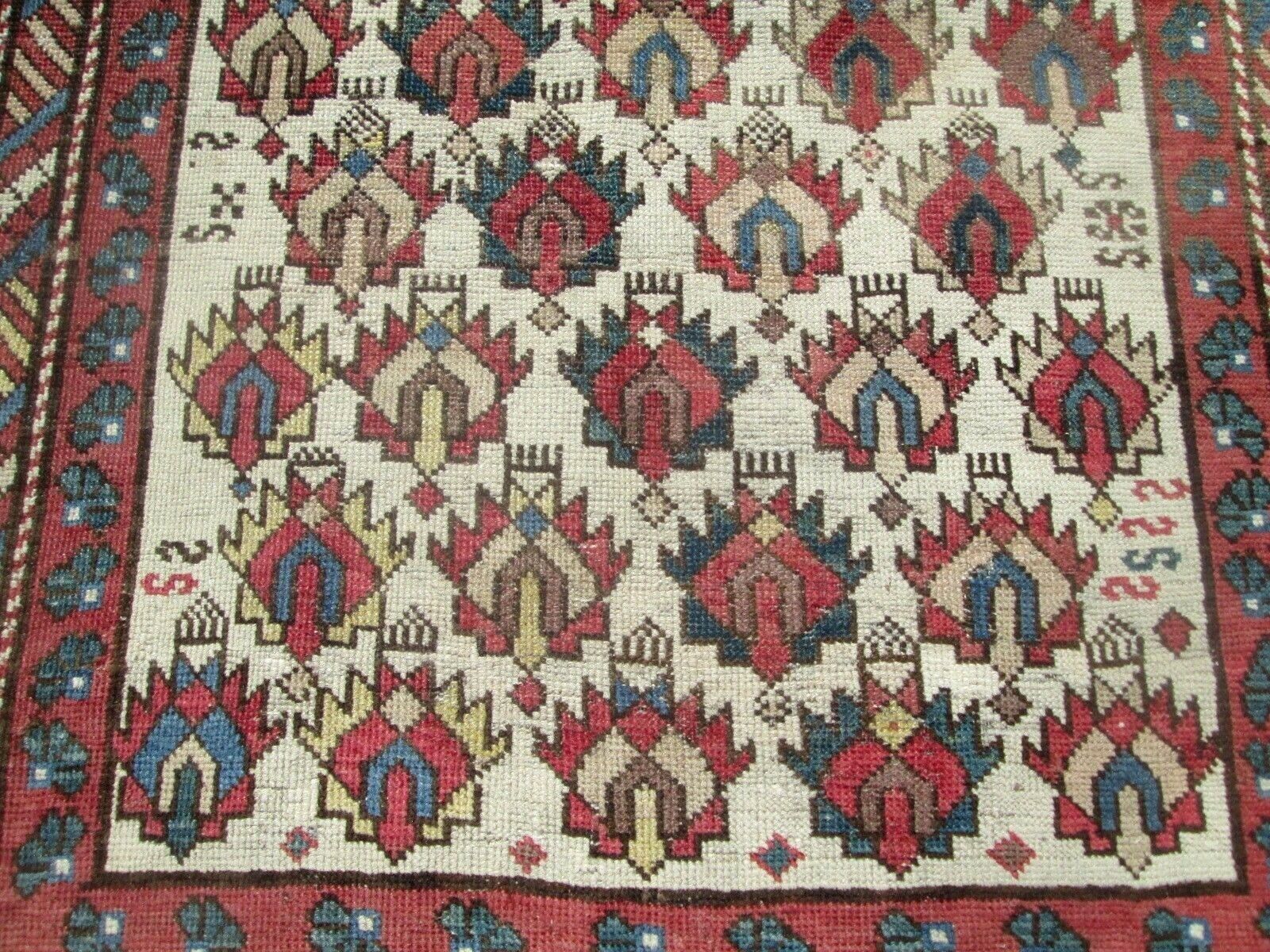 Caucasian Shirvan Prayer Rug, Ivory Field, 1800s