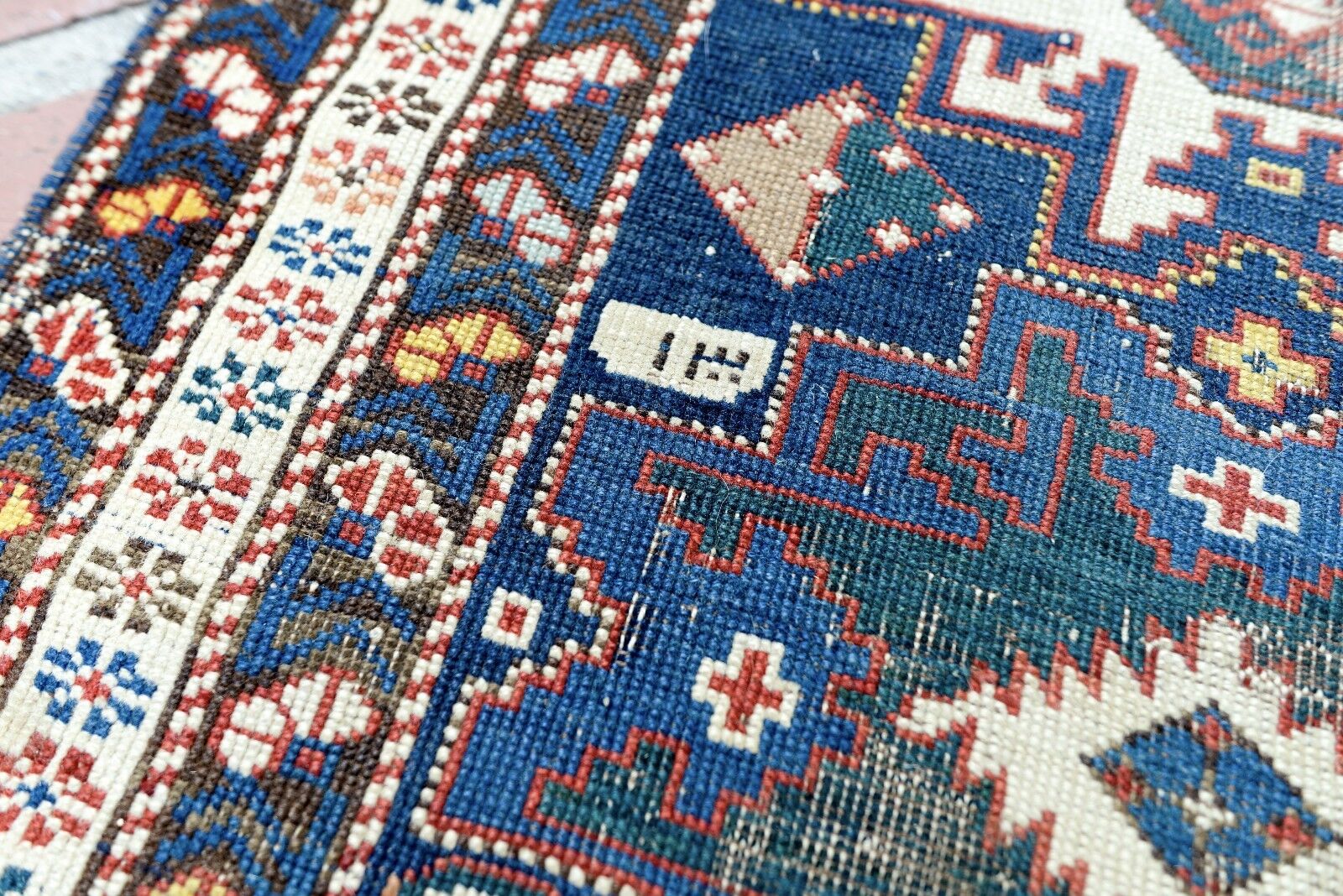 Mid 1800s Signed Shirvan Kazak Star Runner Rug