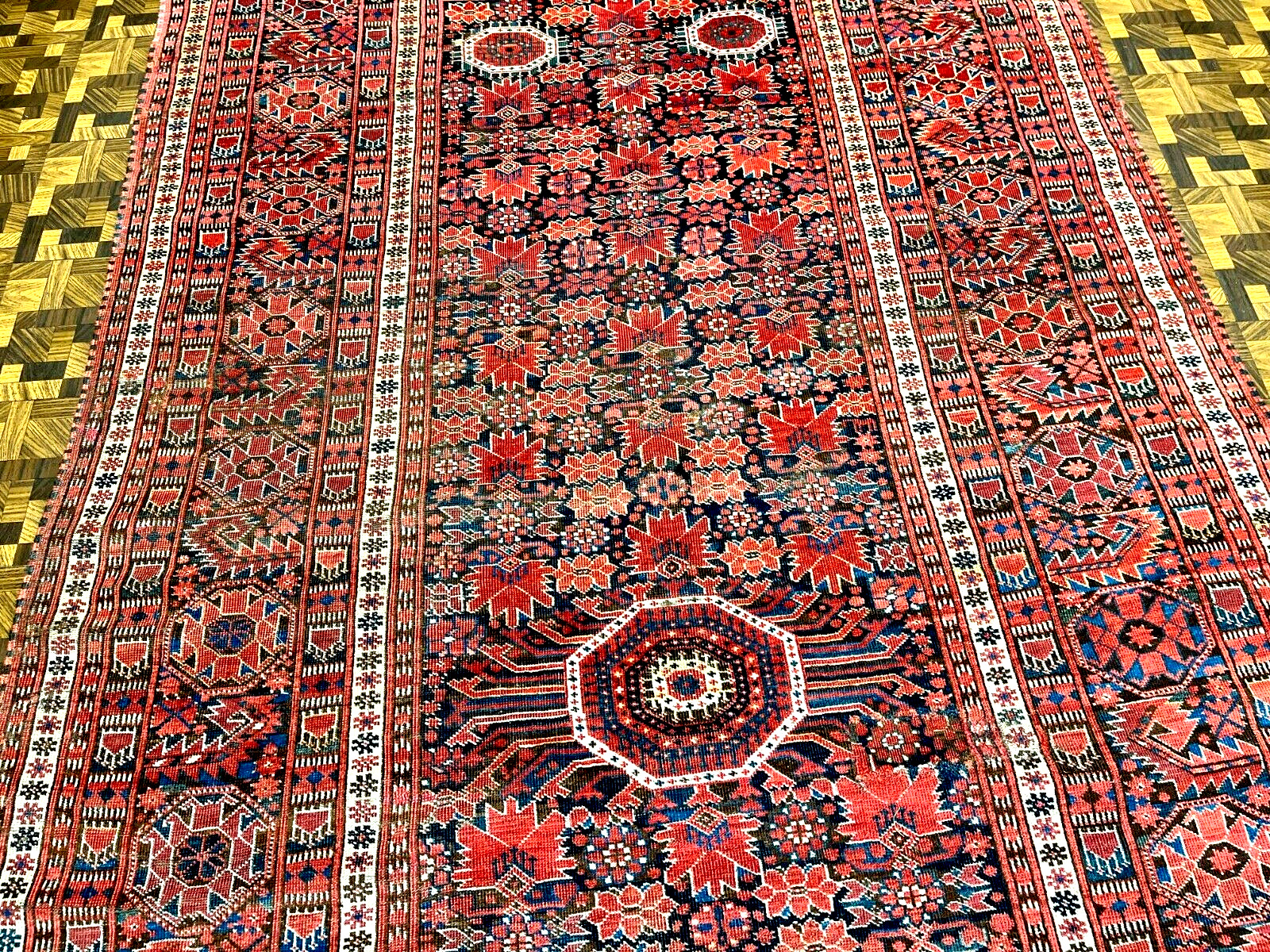 Rare Antique Turkoman Choder Ersari Large Rug