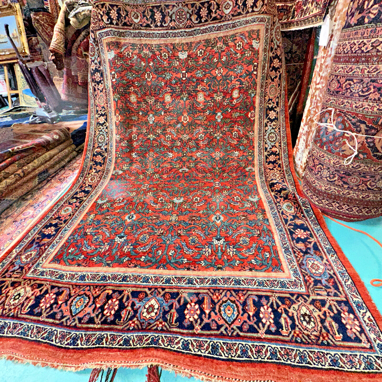19th Century Antique Bidjar Kurdish Art Rug 5x8
