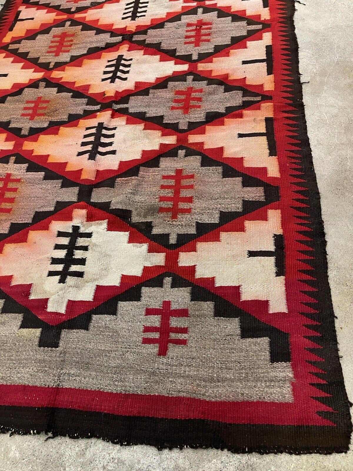 Large Antique Navajo Ganado Rug, 85" x 59