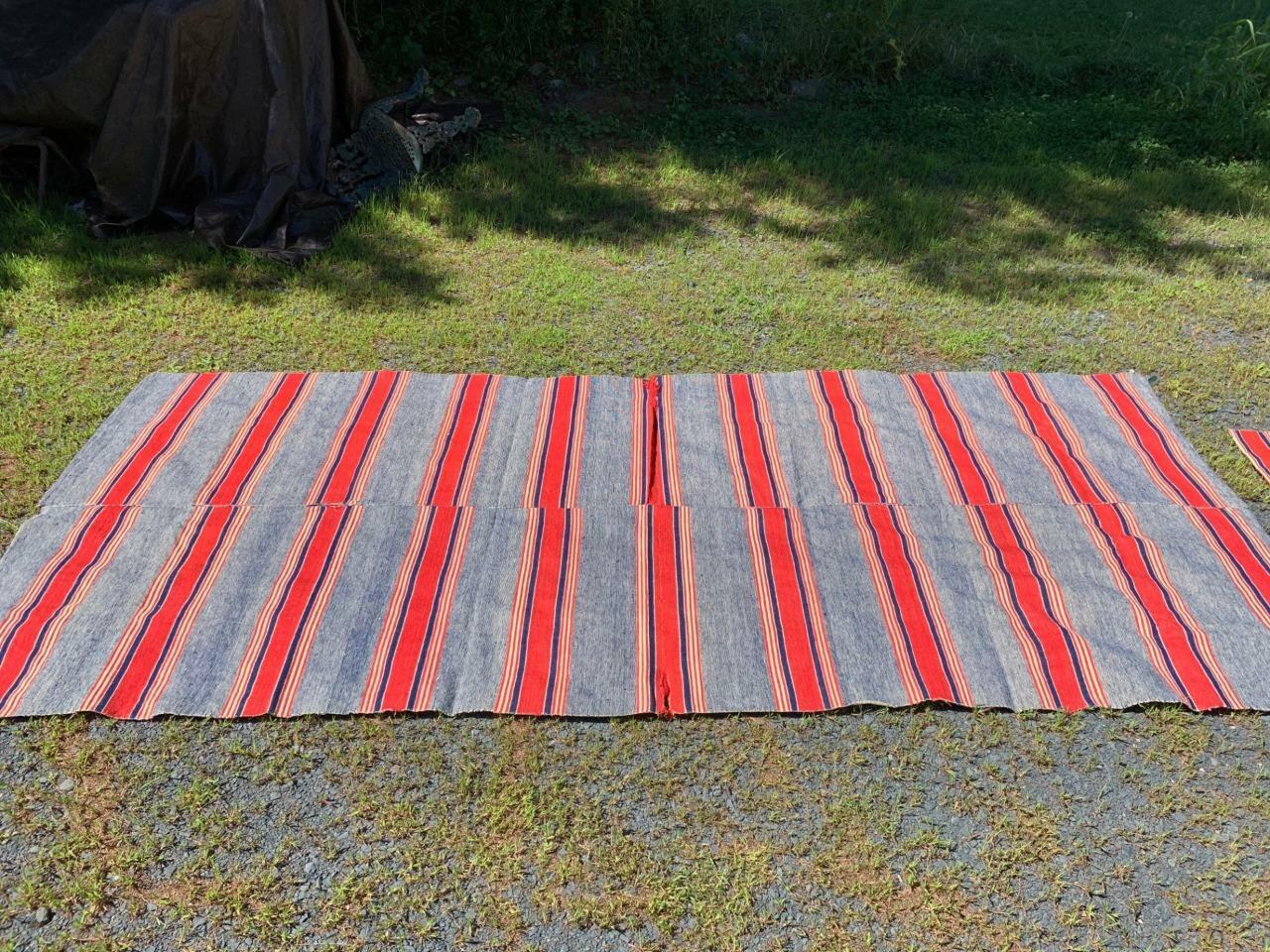 Antique 1800s Handwoven Wool Tapestry Coverlet