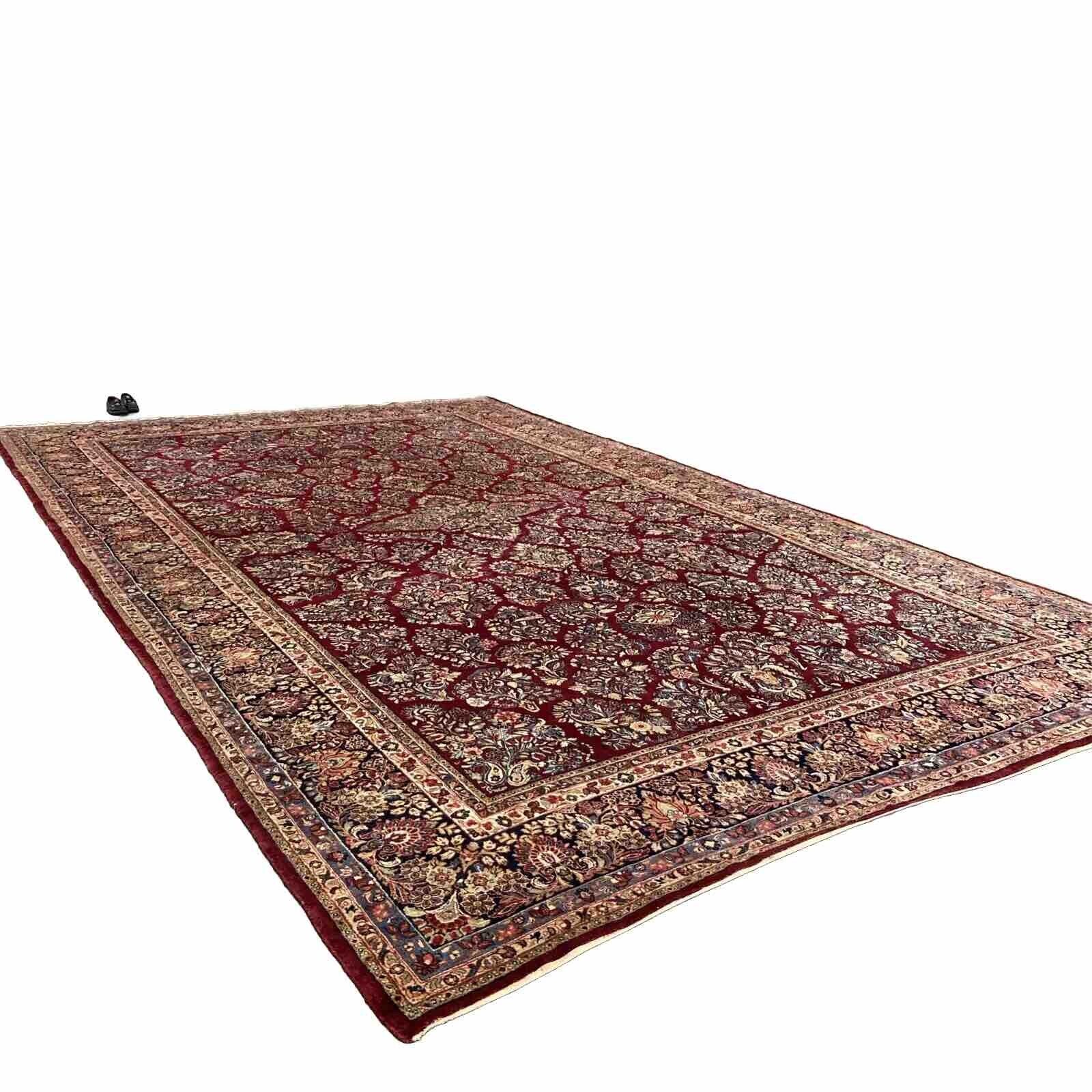 Stunning 1900s Antique Hand-Knotted Sarouk Rug