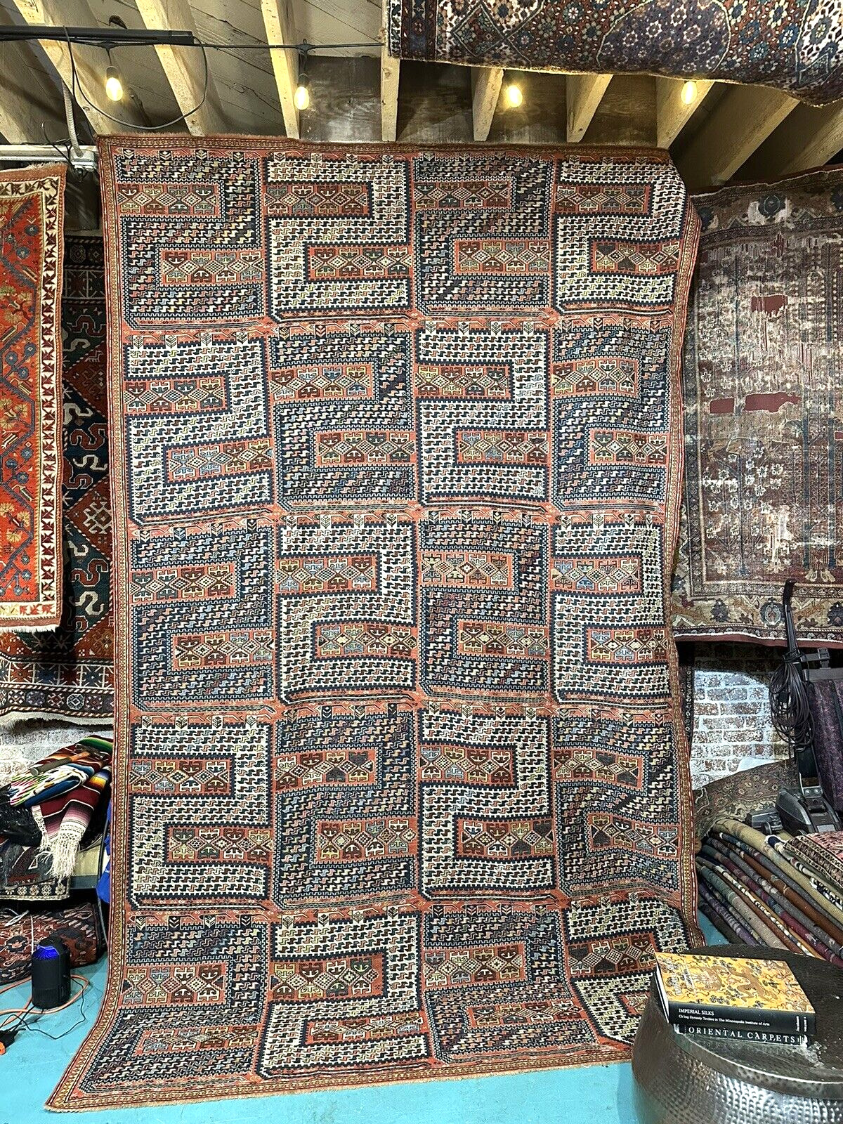 19th Century Caucasian Silleh Soumac Rug - Rare Dragon