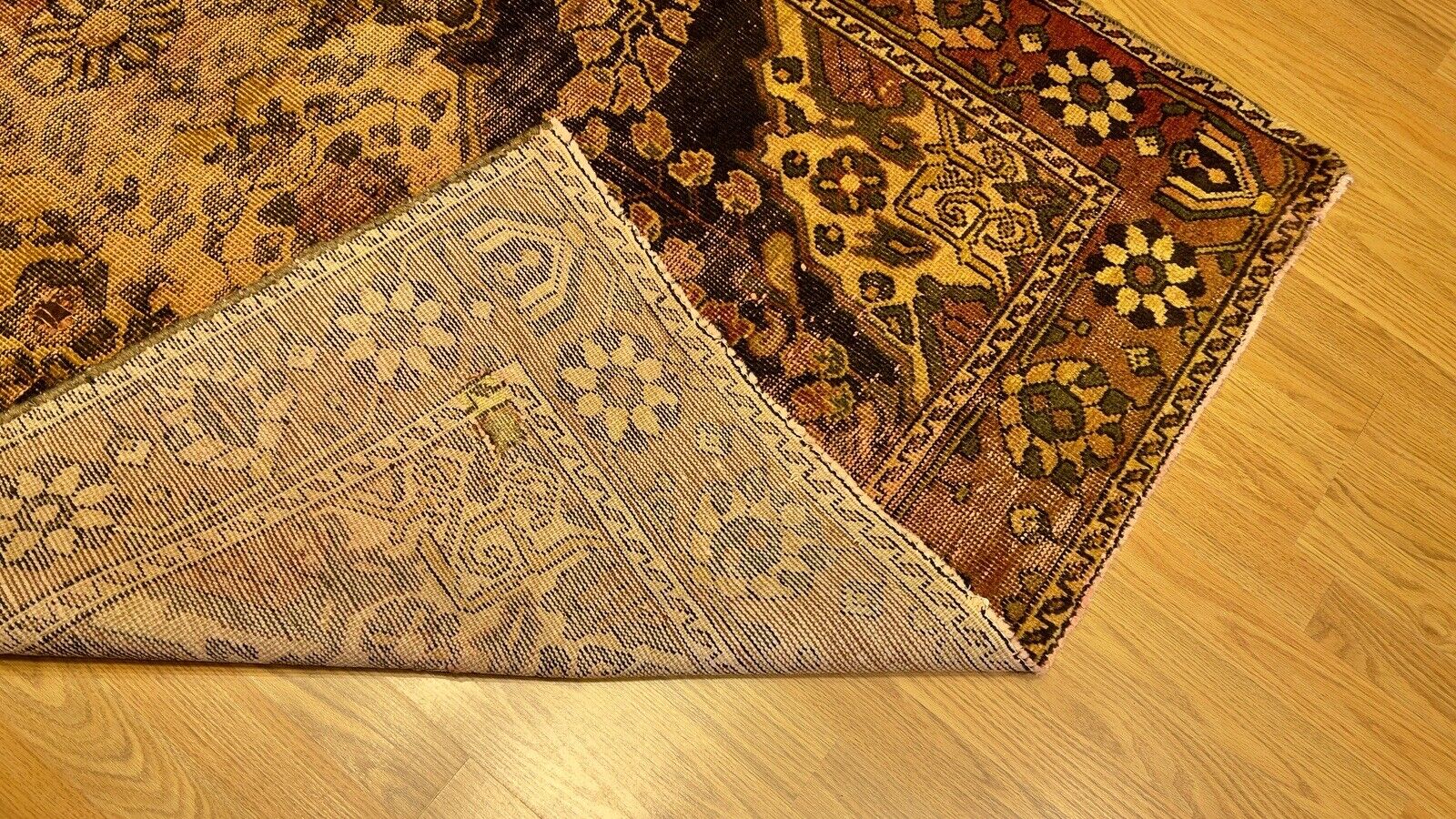 Vintage Overdyed Malayer Wool Rug, 4.5 x 6.7 ft