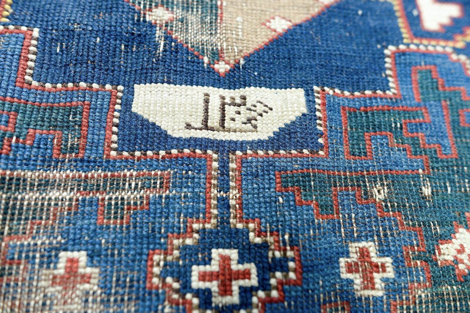 Mid 1800s Signed Shirvan Kazak Star Runner Rug