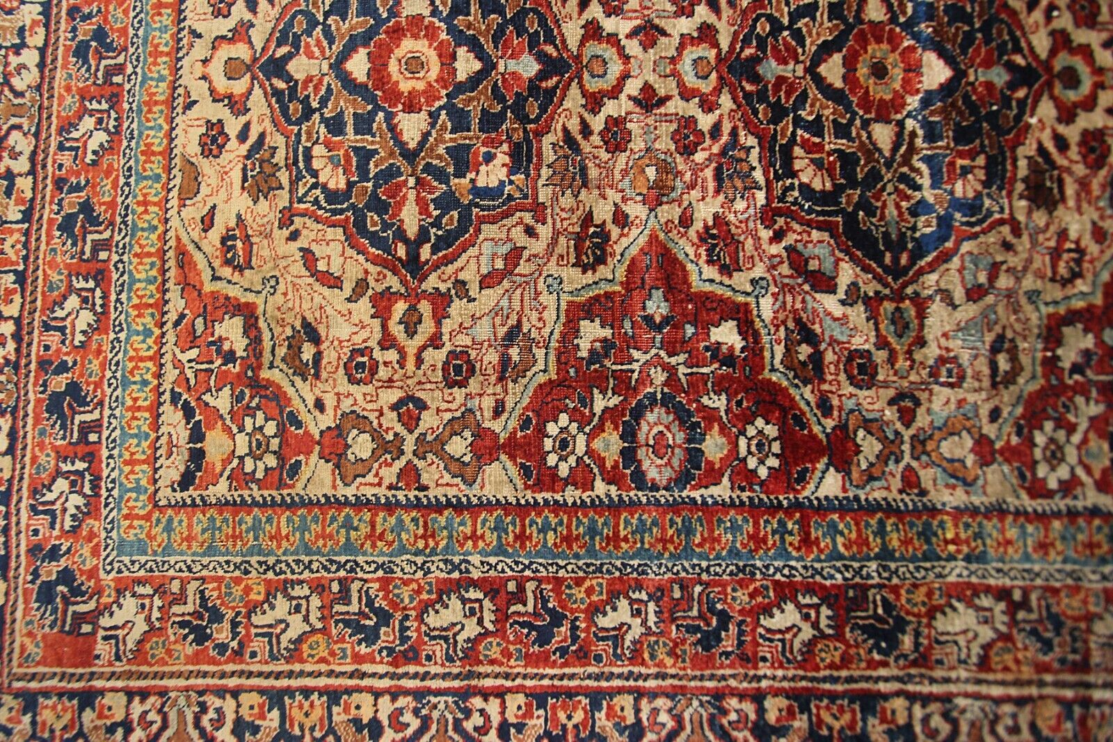 Rare Mid 1800s Silk Tapestry Rug 5x6 ft