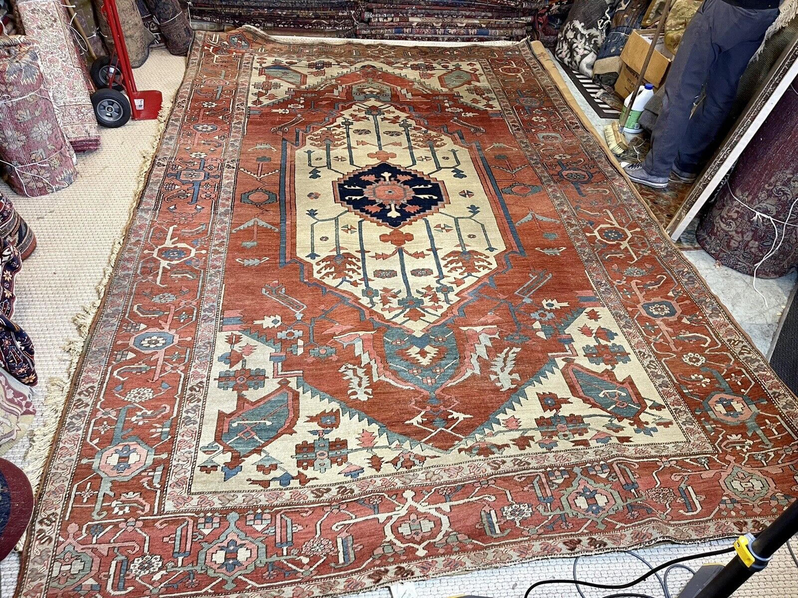 Rare 19th Century Antique Serapi Collector's Piece
