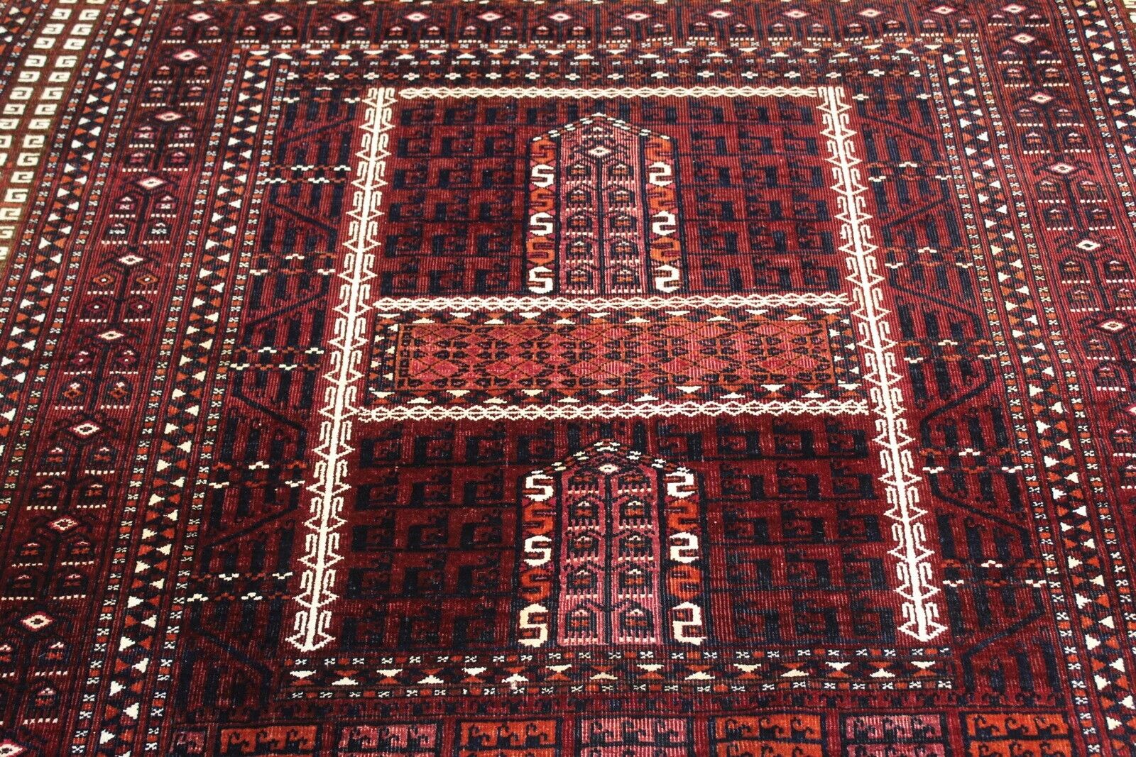 Antique Tekke Turkmen Tribal Rug 5x6 FT