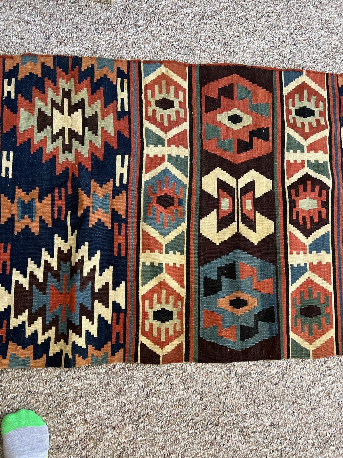Handwoven Antique Kilim Rug - 132" x 30