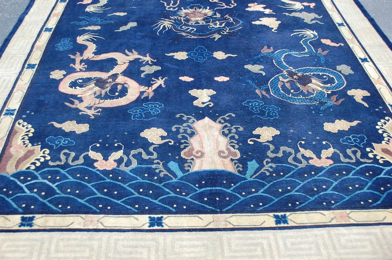 Early 1900s Chinese Dragon Qing Dynasty Rug 8.9x11.5
