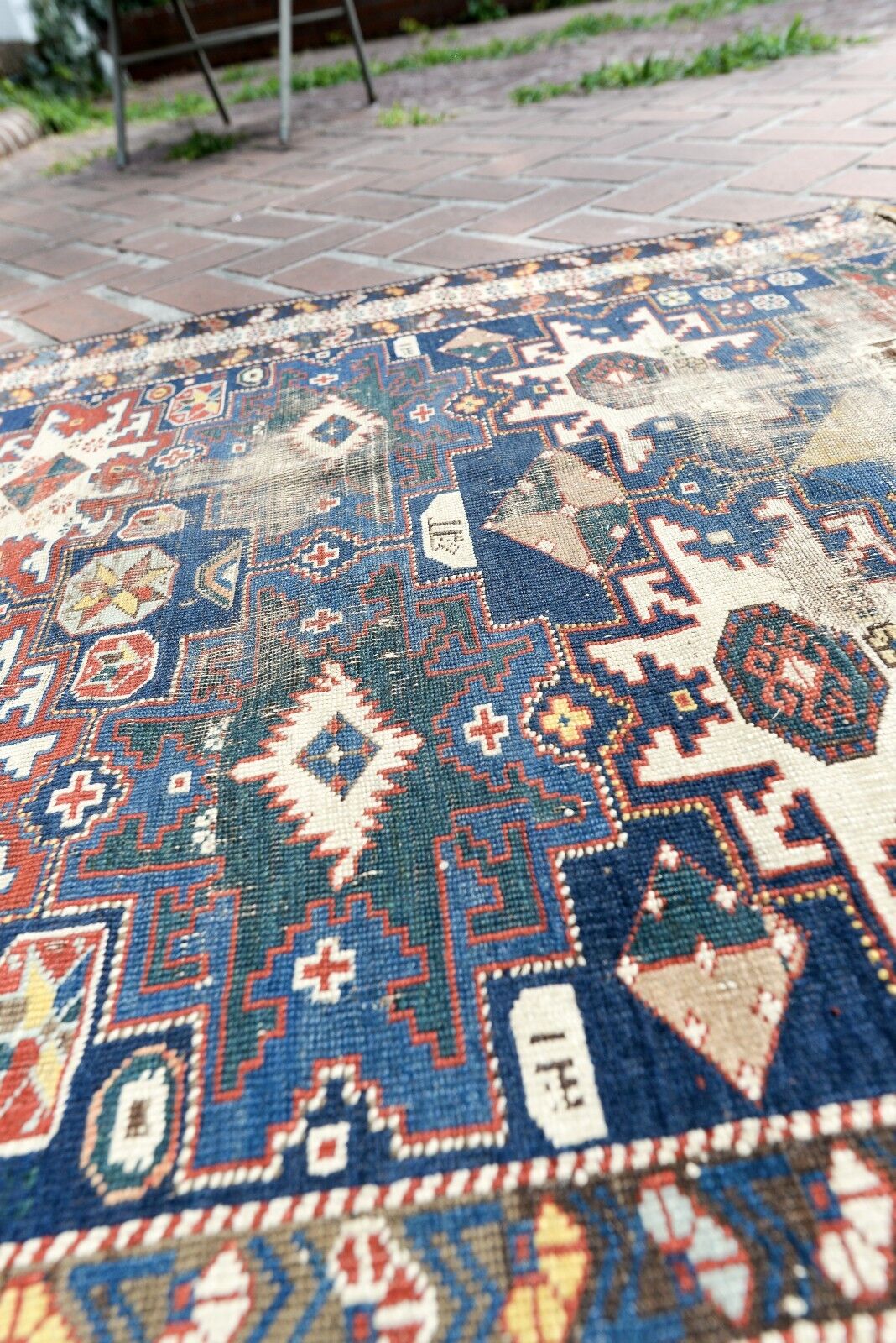 Mid 1800s Signed Shirvan Kazak Star Runner Rug