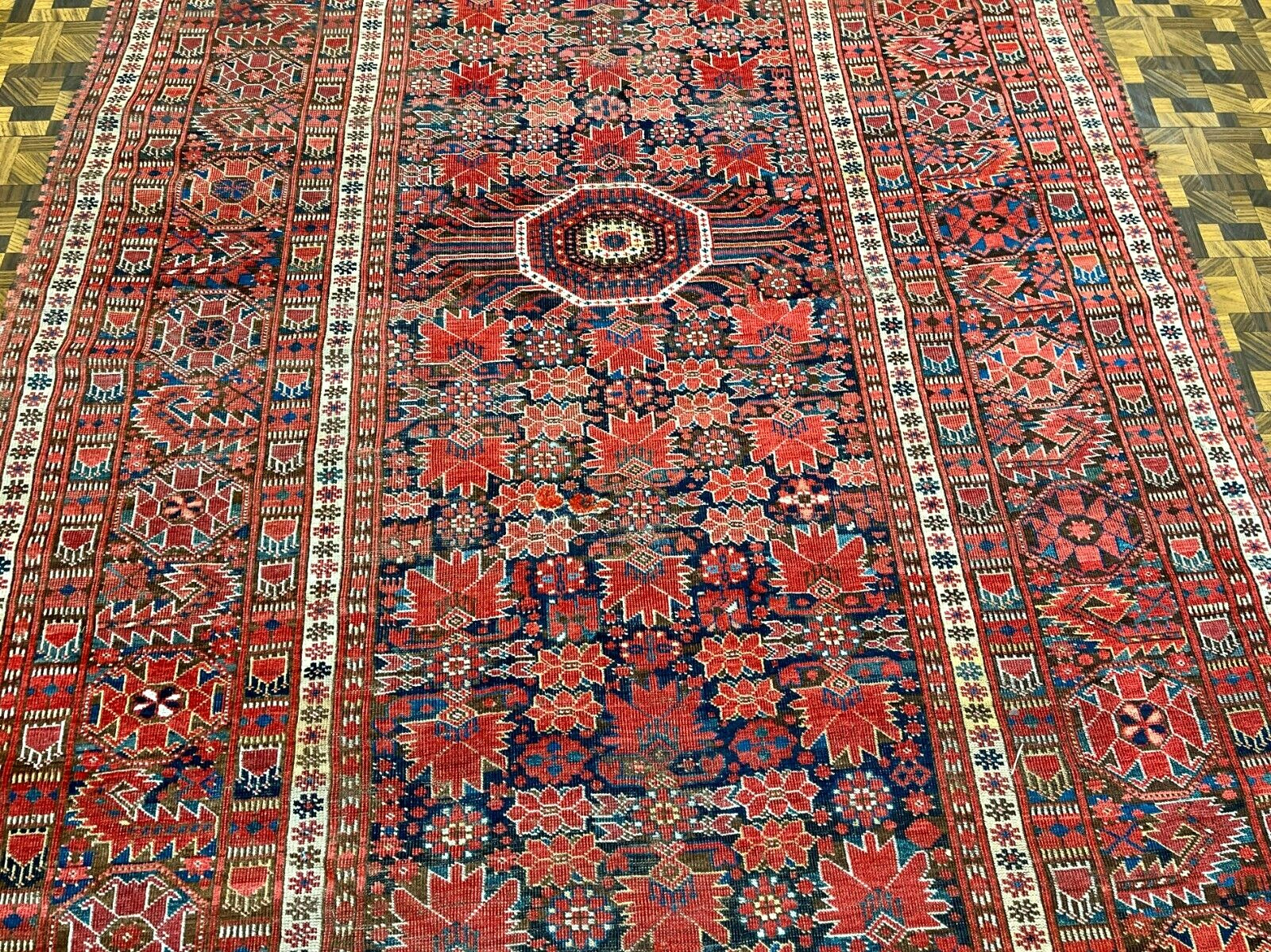 Rare Antique Turkoman Choder Ersari Large Rug