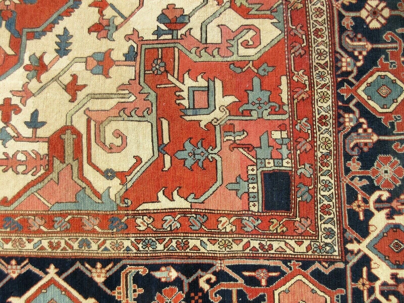 Rare 11x15 Antique Serapi Oriental Carpet