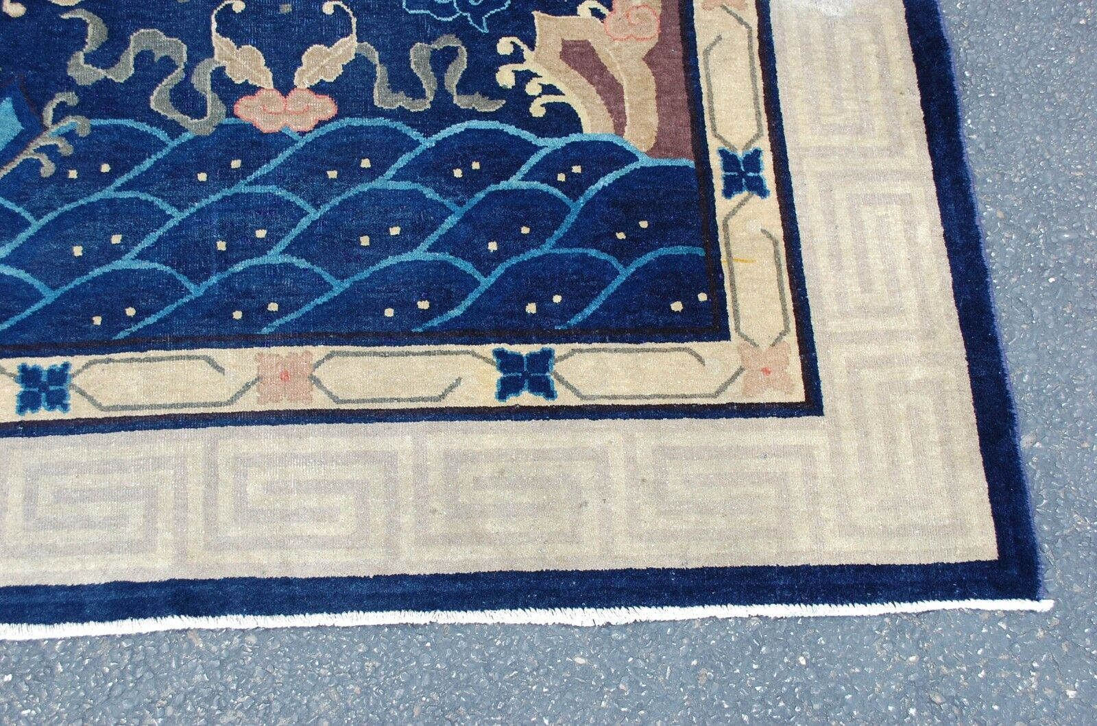 Early 1900s Chinese Dragon Qing Dynasty Rug 8.9x11.5